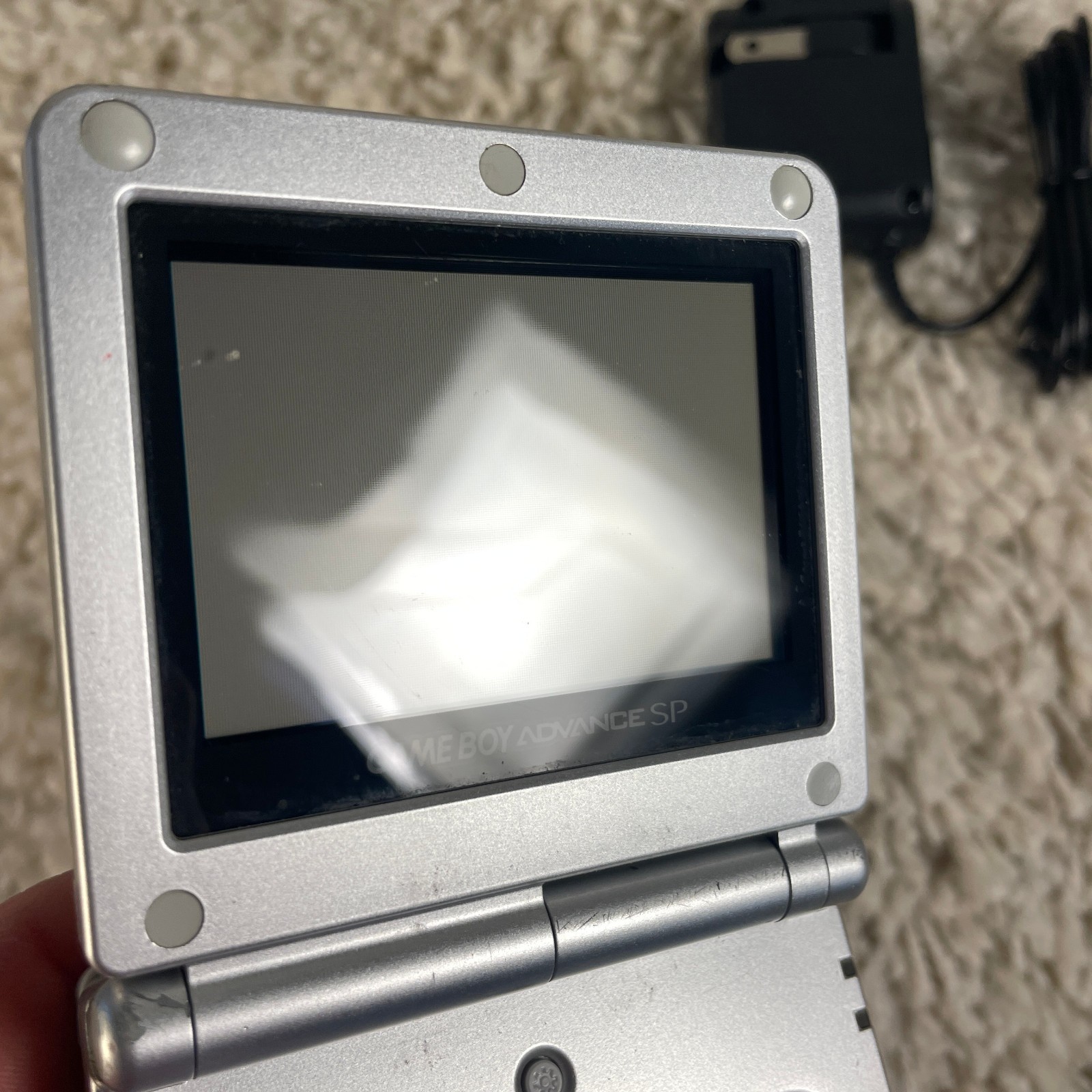 Nintendo Gameboy Advance GBA SP Platinum Silver Handheld Console System AGS-001