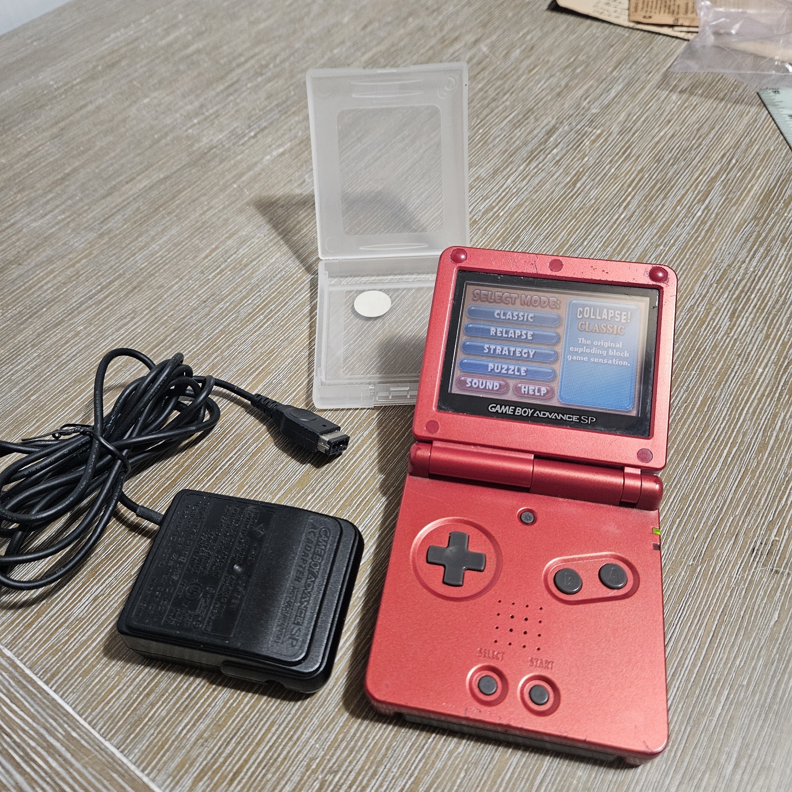 Nintendo Game Boy Advance SP Handheld System – Flame Red W Charger TESTED