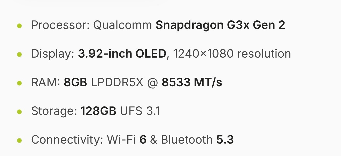Ayaneo Pocket DMG Silver | Snapdragon G3x Gen 2 | ES-DE Setup Available