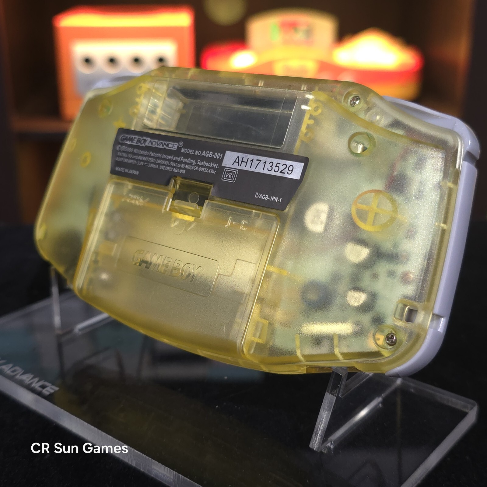 Clear Yellow Game Boy Advance GBA Console with iPS V5 Backlight Backlit LCD MOD