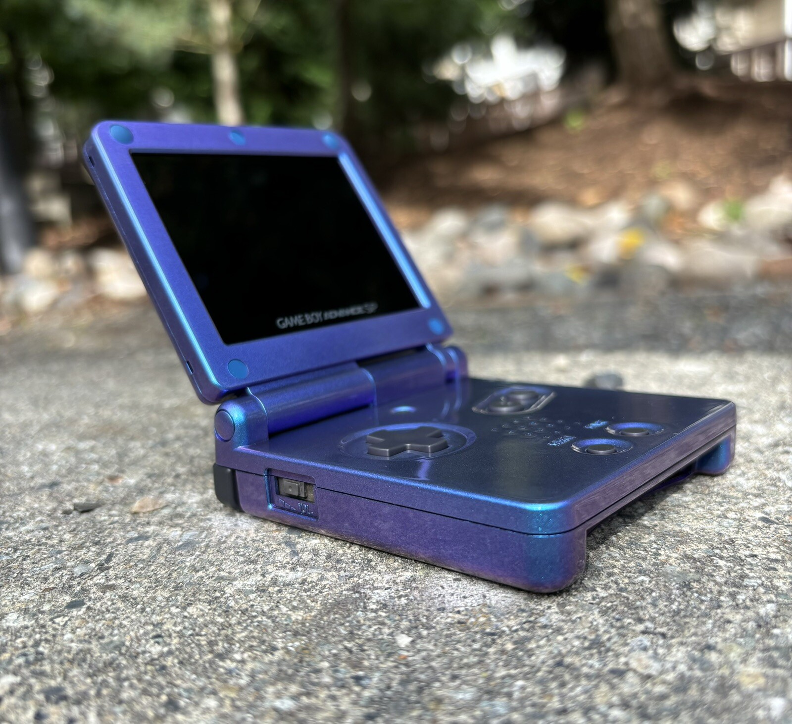 Unique Gift Chameleon Purple Blue Glossy Gameboy Advance SP IPS V2/V5 Console