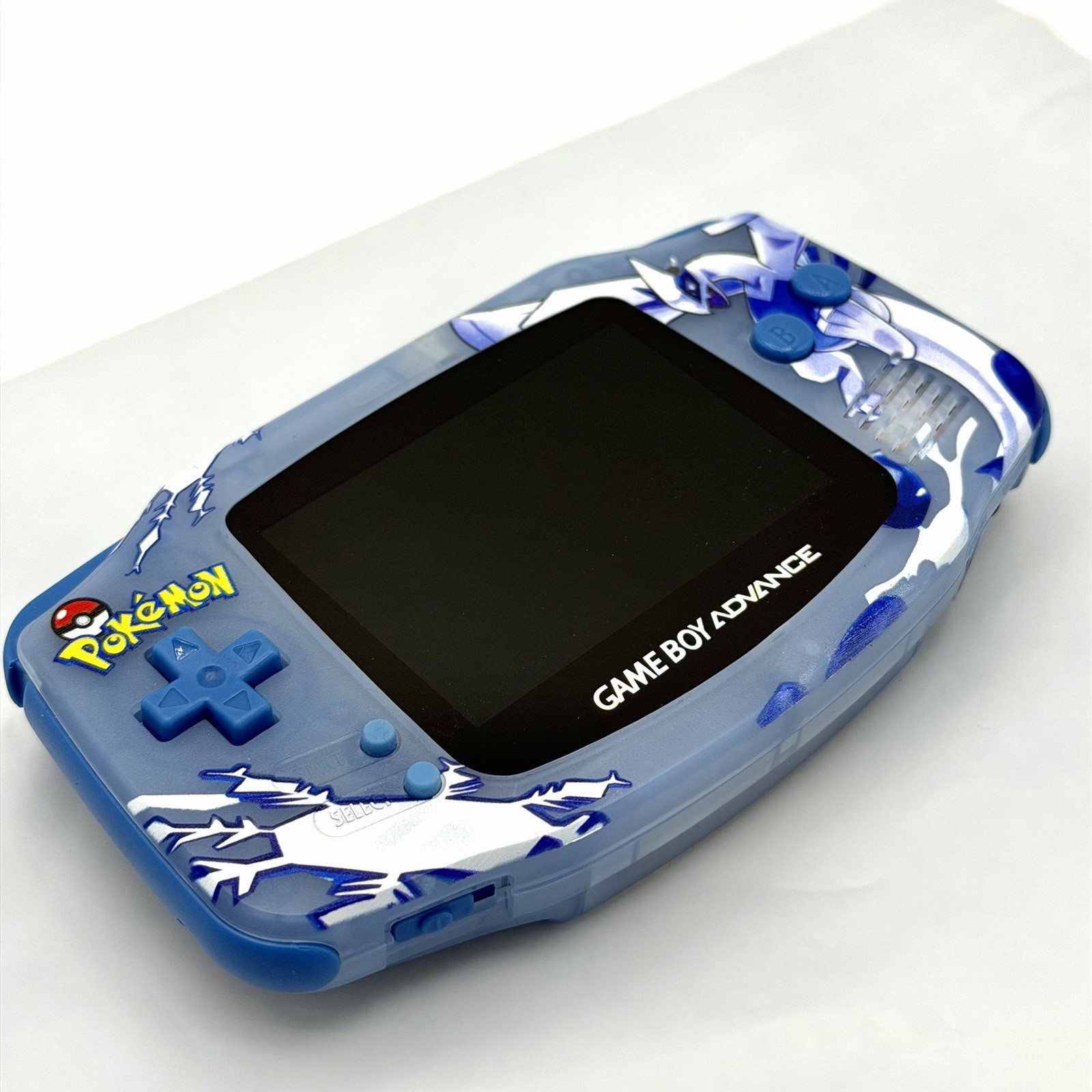 Nintendo Game Boy Advance GBA iPS Backlight Backlit Console Blue Lugia Pokemon