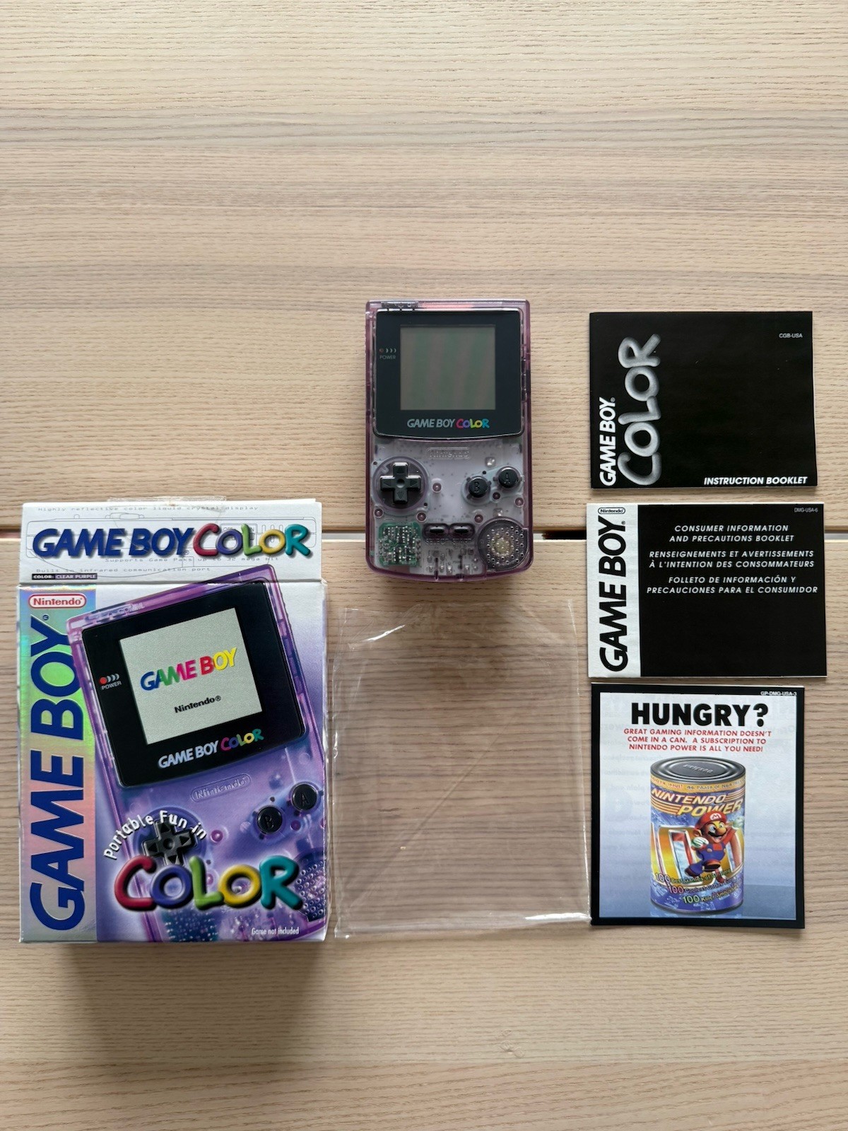 Nintendo Gameboy Color Atomic Purple CIB PRISTINE – LOT – Tested & Working!