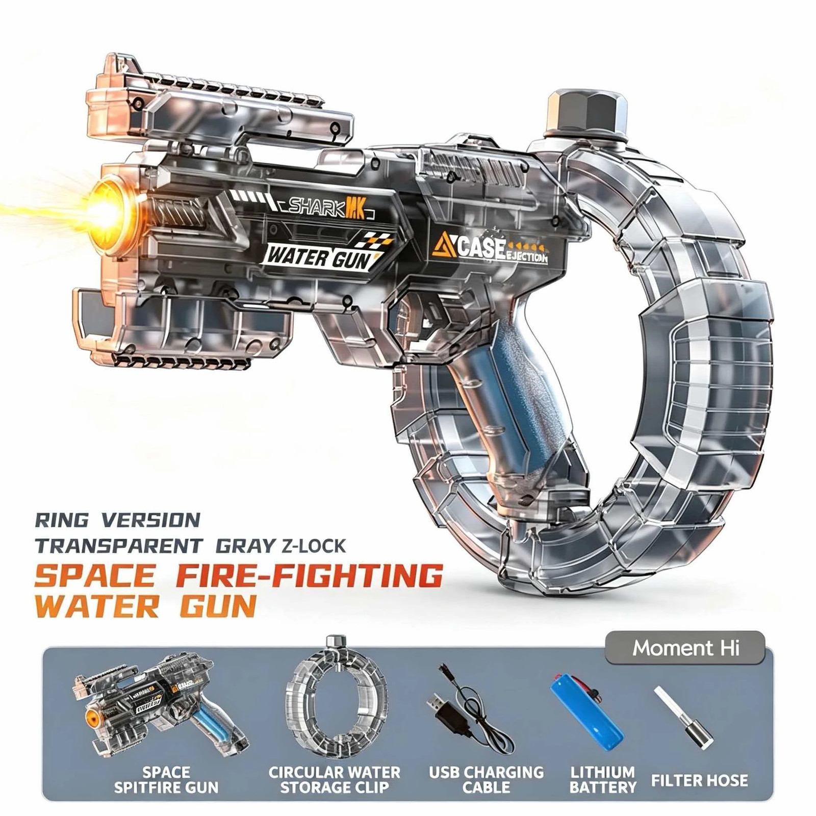 Simulated Firing and Recoil Electric Water Gun Toys Children Automatic Sensor Li