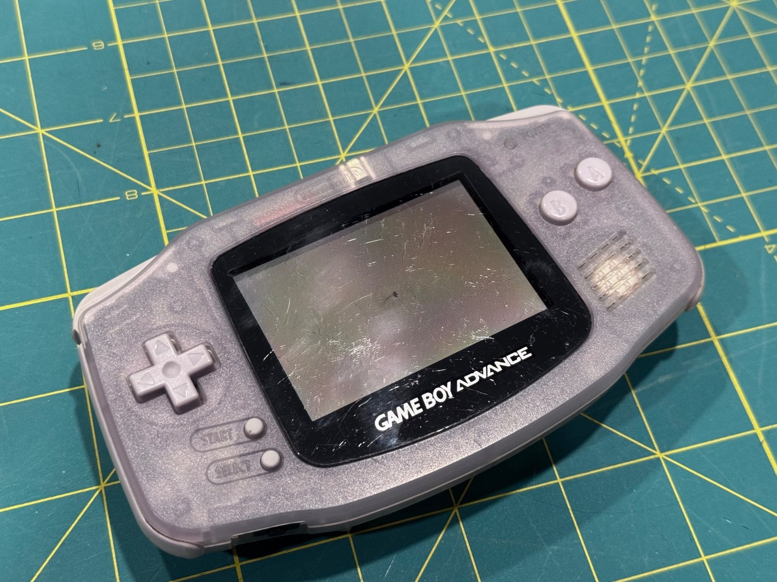 Nintendo Game Boy Advance Console System – Clear Glacier – Parts Only