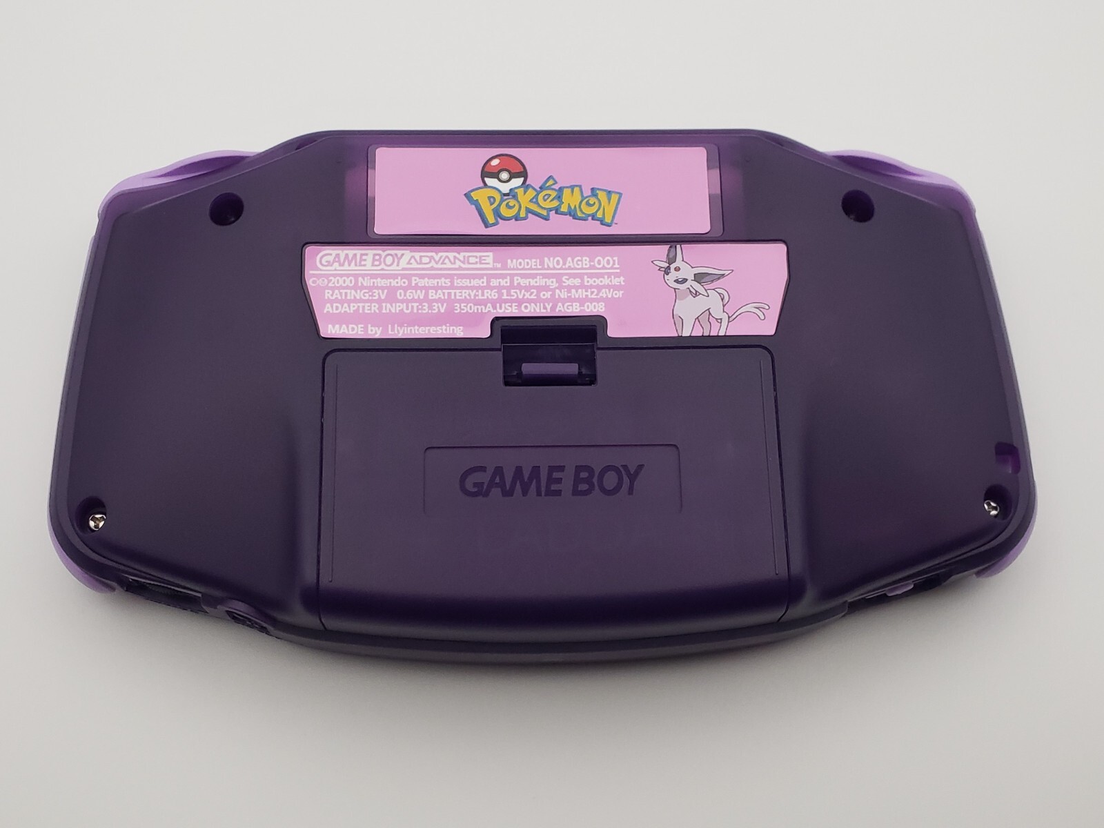 Espeon Game Boy Advance Funnyplaying Backlit IPS Screen Pokemon Theme