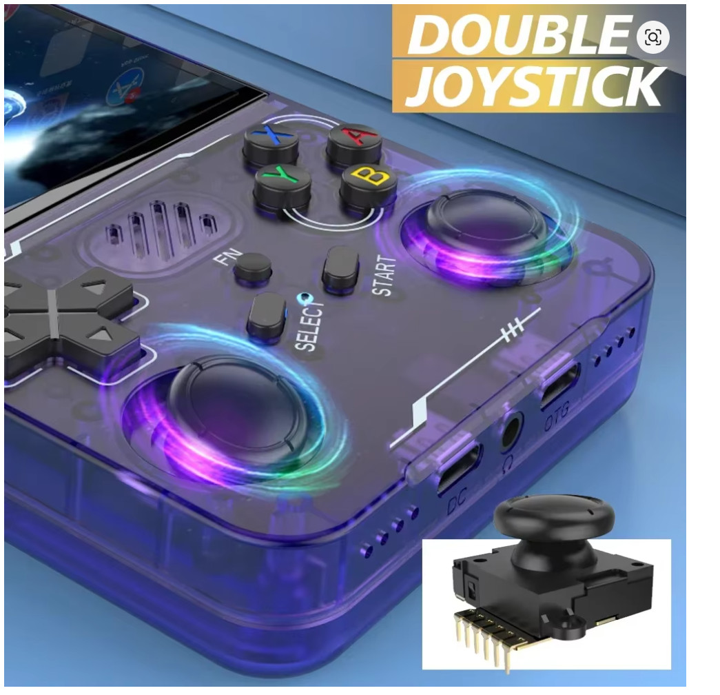 R36XX 64G Handheld Game Console, 3.5″ IPS, Dual-Band WiFi, Linux OS.