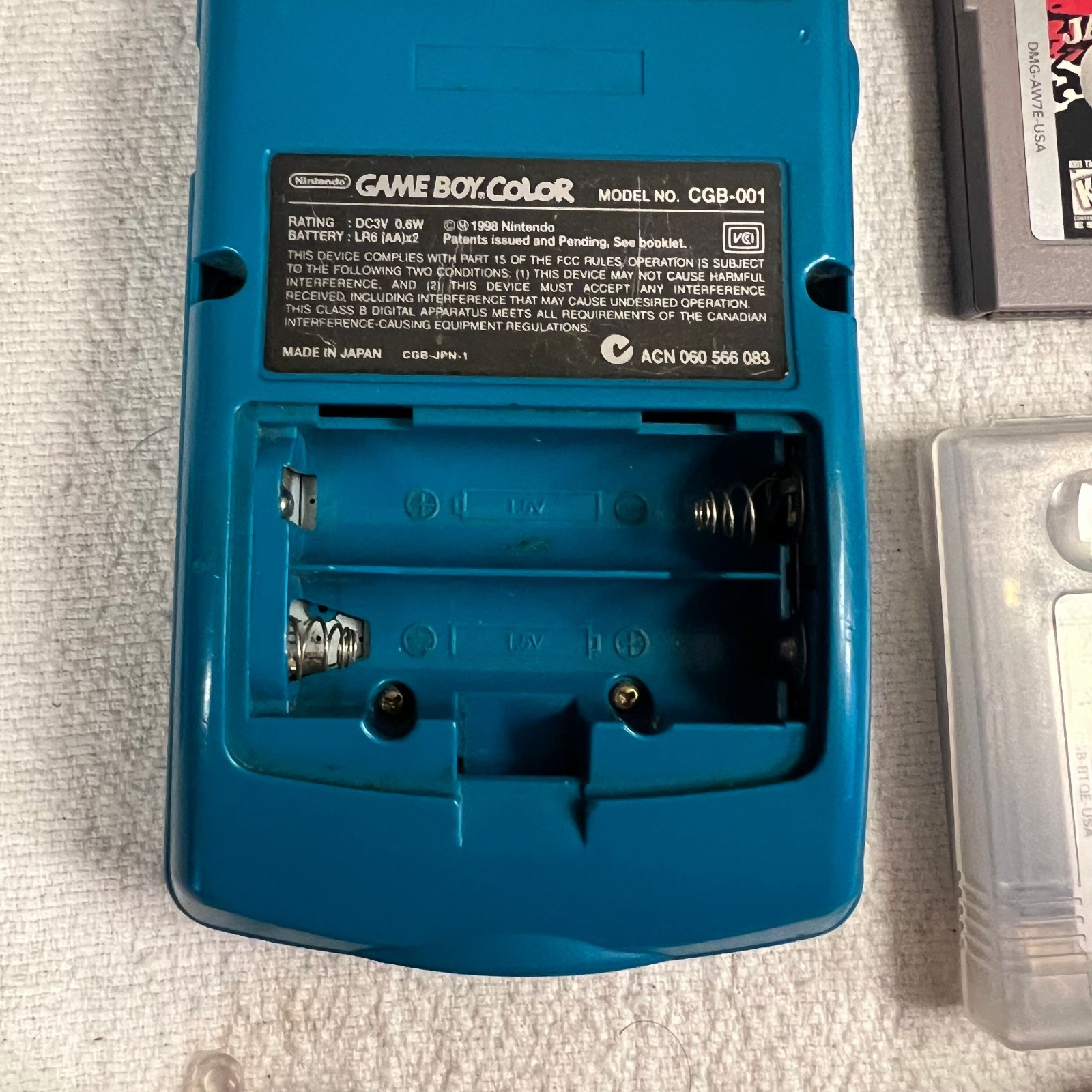 Nintendo Gameboy Boy Color Teal Blue Console CGB-001 2 Games & Accessories