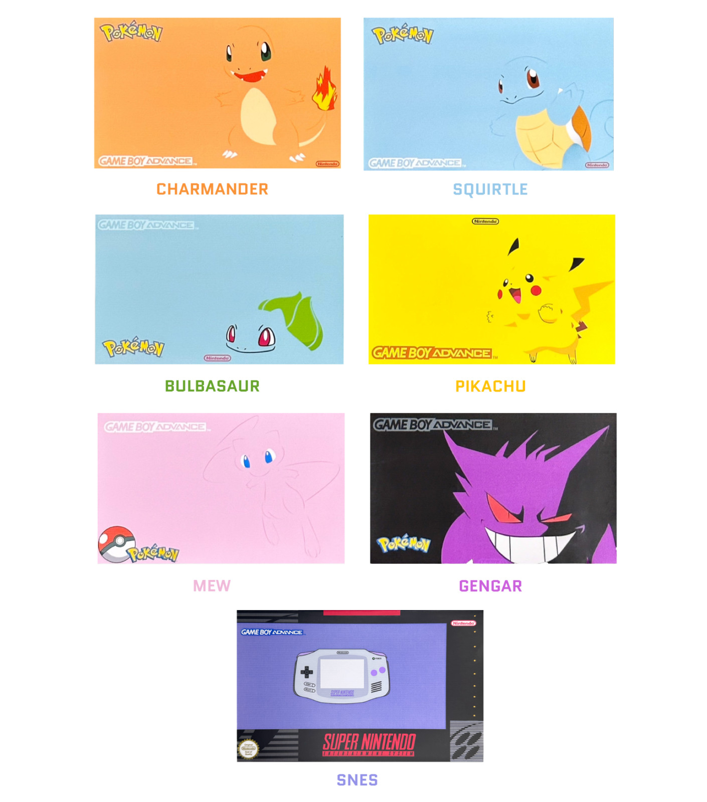 Nintendo Game Boy Advance GBA IPS 101 Backlit Pokemon System UV Rechargeable