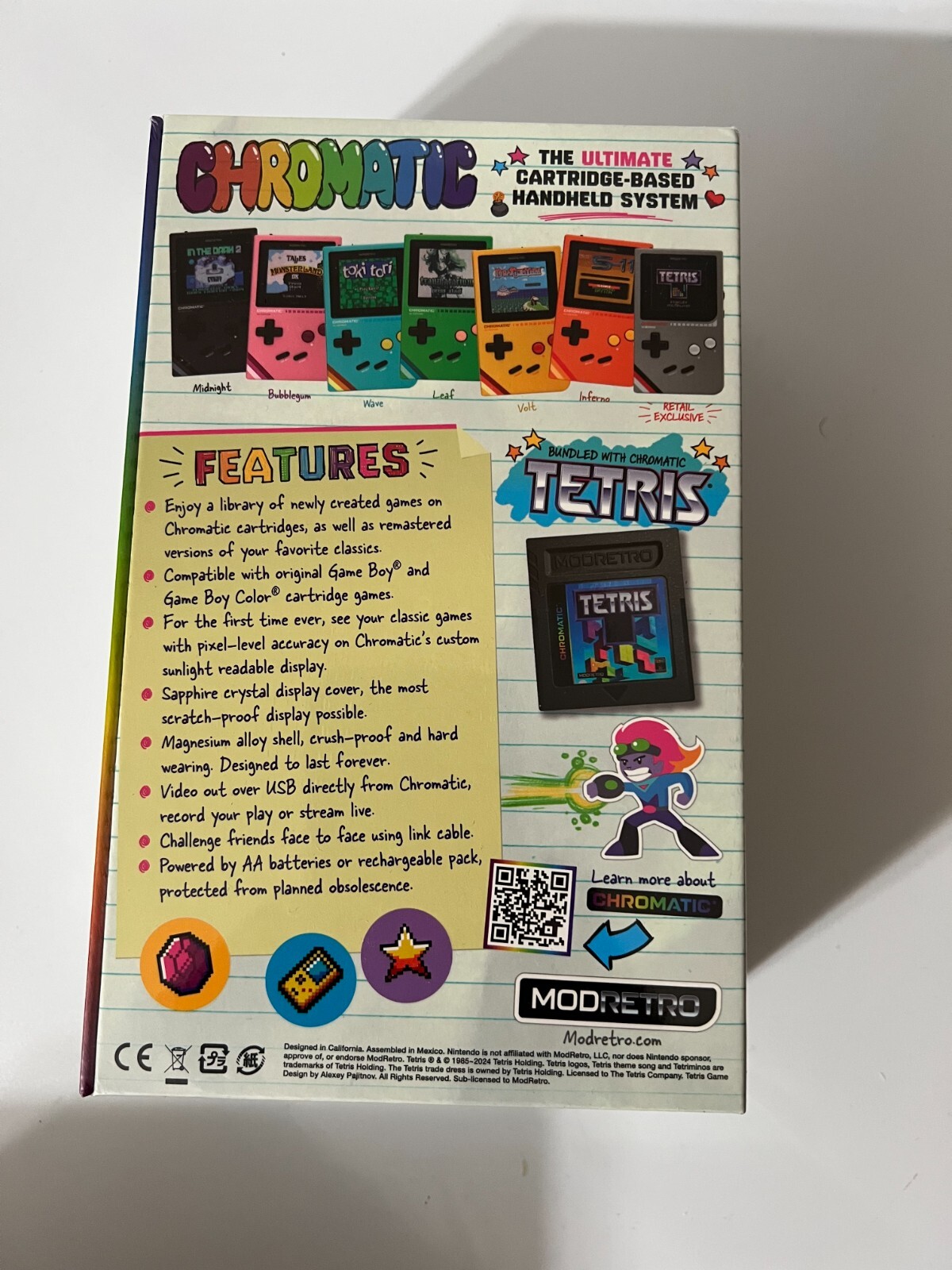 ModRetro Chromatic GameStop Grey SAPPHIRE Premium Gameboy Premium FIRST RUN