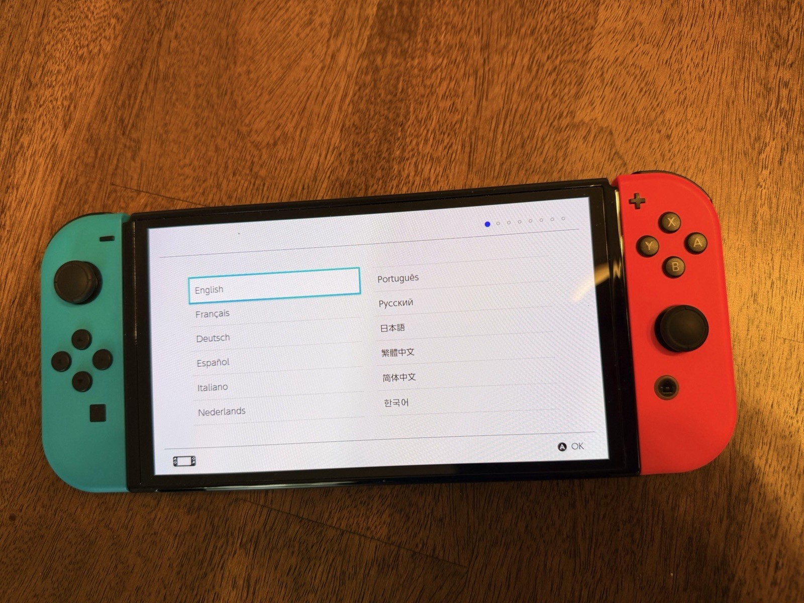 Nintendo Switch OLED Model HEG-001 Console 64GB w/ Neon Red/Blue Joy-Con Dock