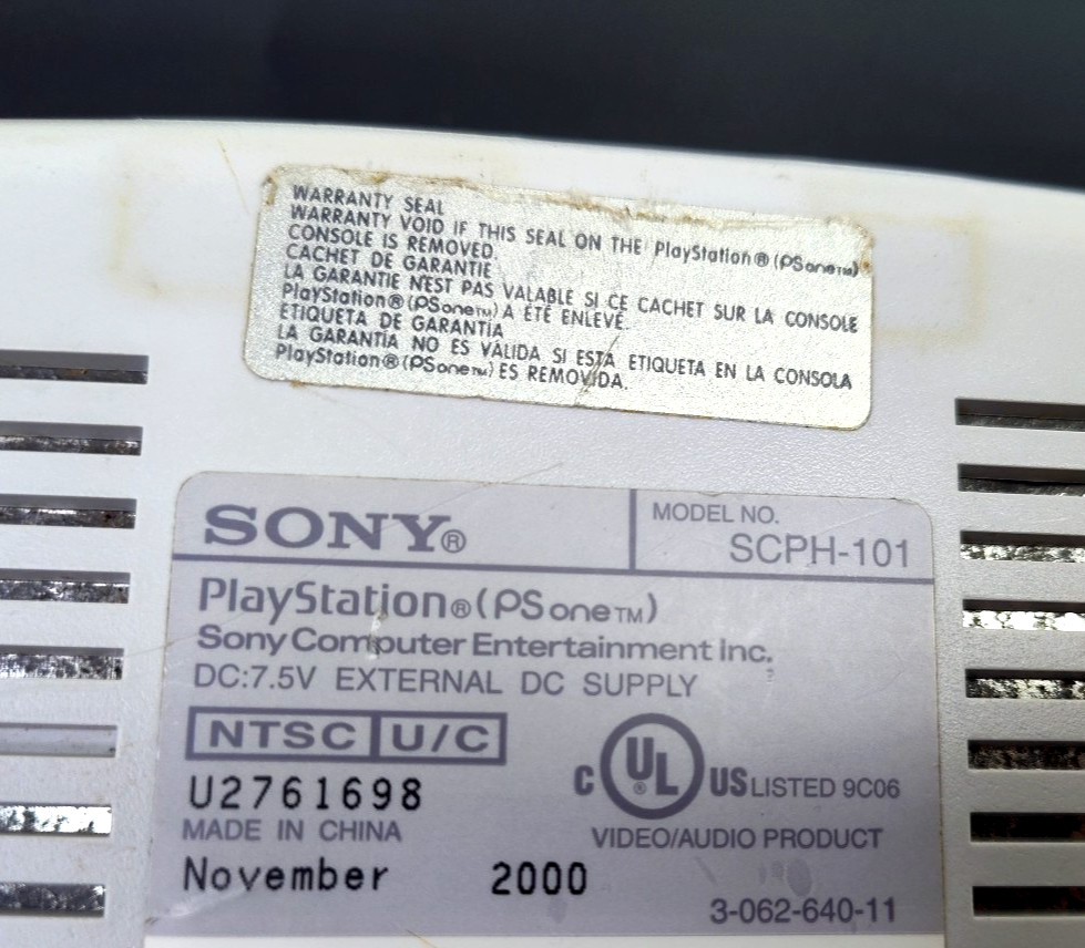 Sony PS PlayStation 1 One SCPH 101 Game Console Untested PARTS Or Repairs ONLY