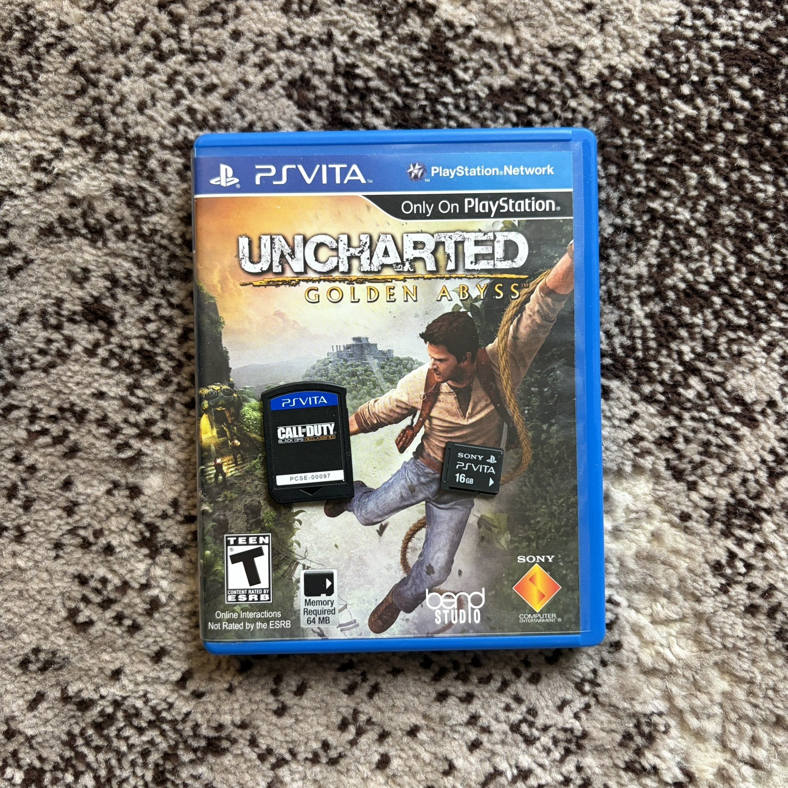 PS Vita Blue PCH-2000 ZA23 Slim Aqua Bundle, 2 Games + Charger 16GB Memory