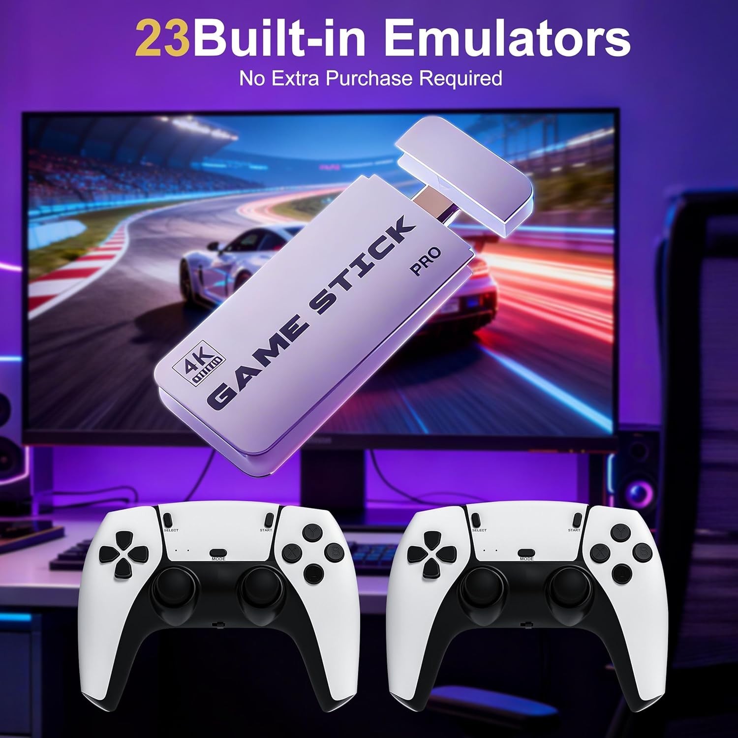 2026 Upgraded Retro Gaming Console Stick, Video Games Stick Built-in 23 Emula…