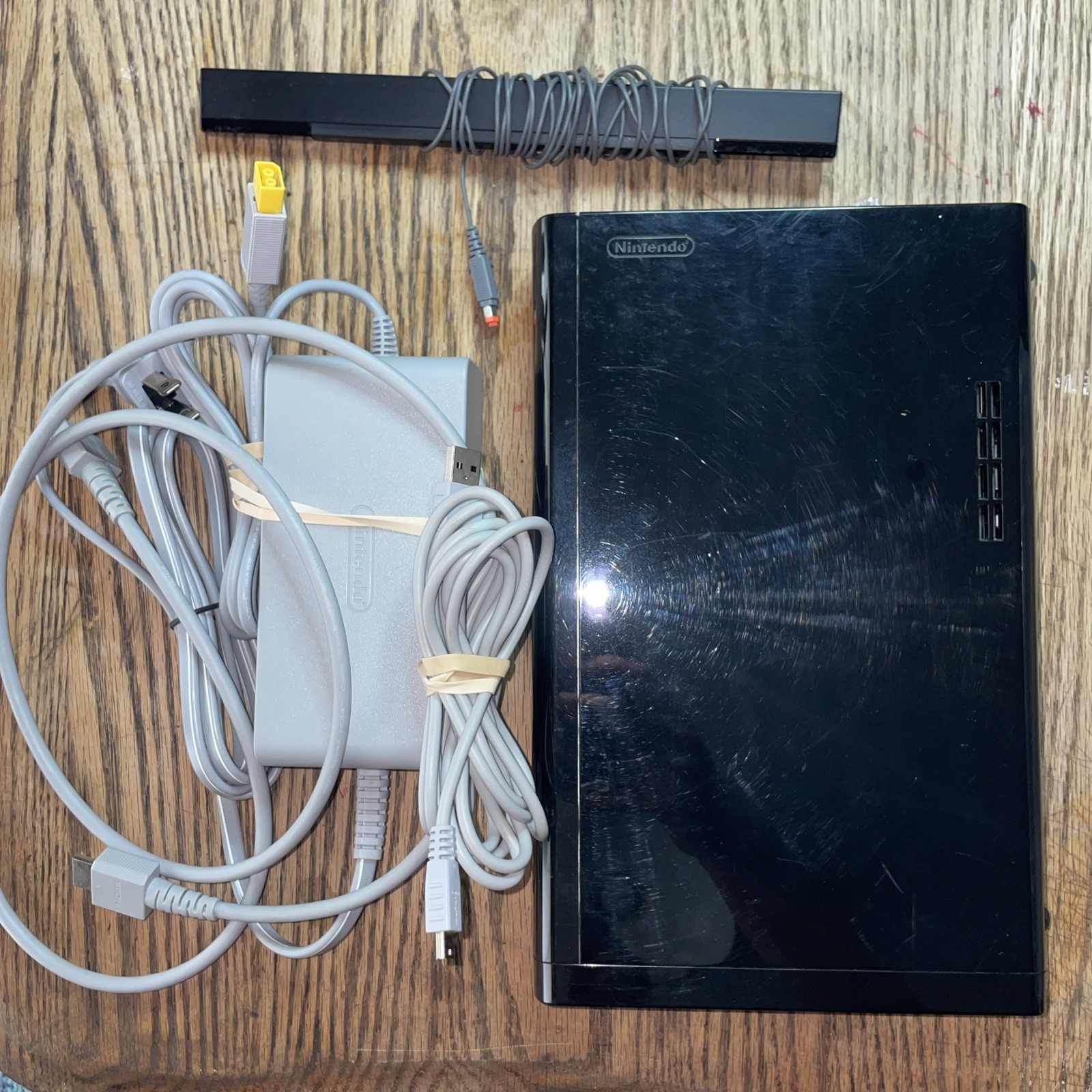 Nintendo Wii U Black WUP- 101(02) 32 GB Console & Cables Only (No Gamepad)