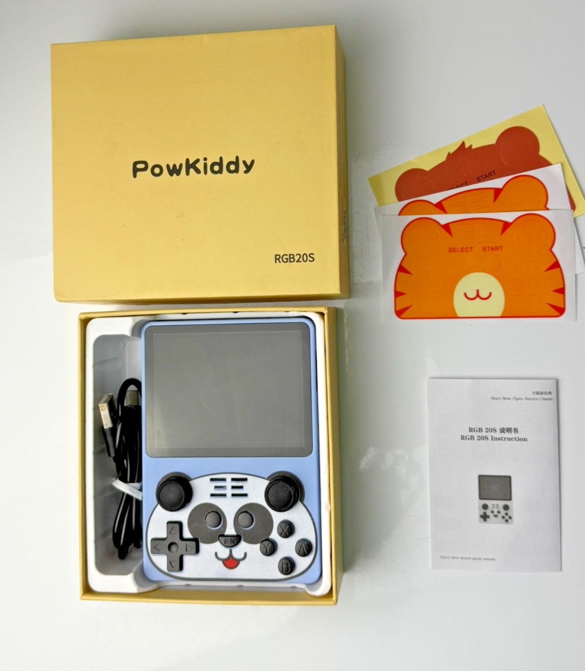 Powkiddy RGB20S 256GB + 16GB Handheld Retro Game Console, Blue