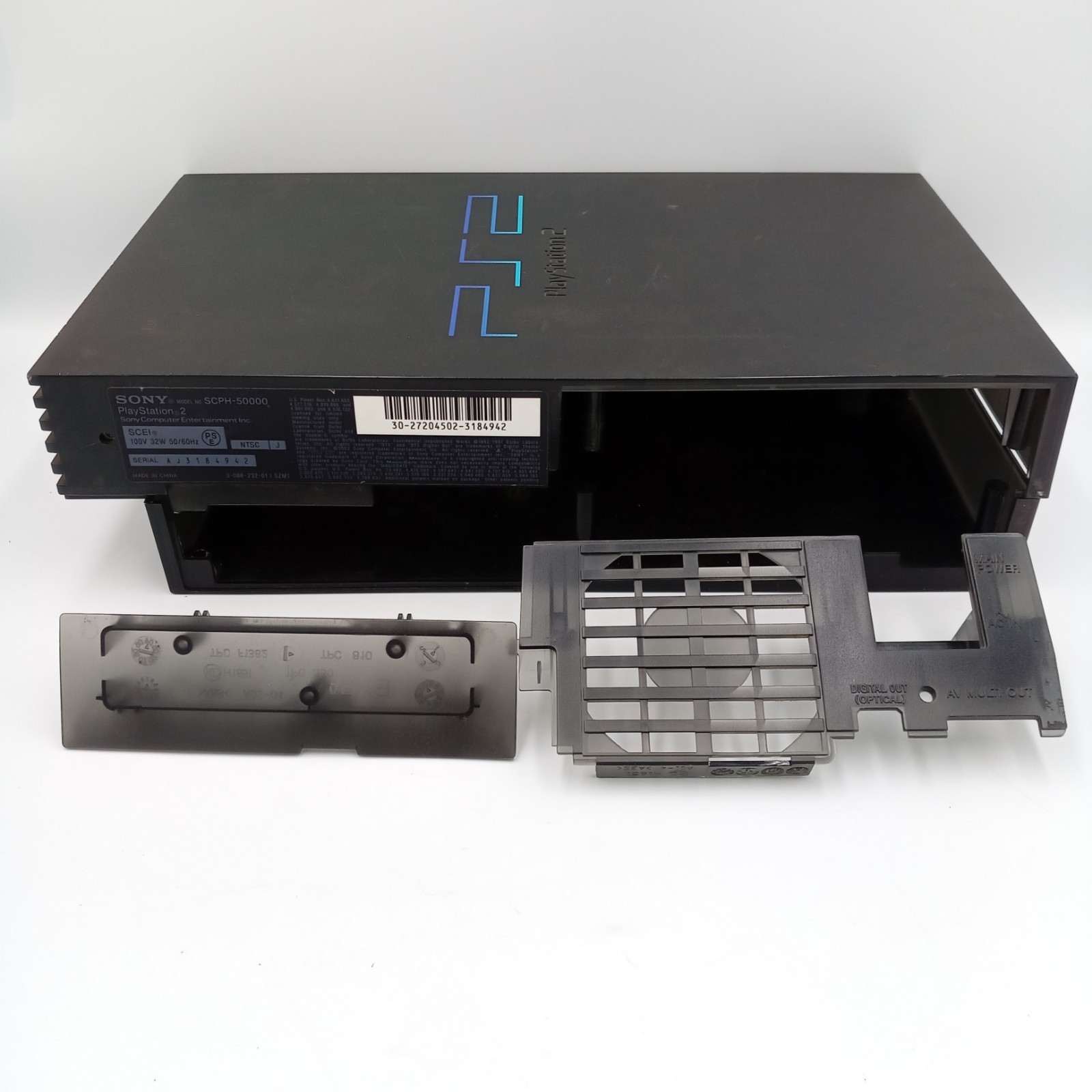 PS2 Playstation 2 Midnight Black Translucent SCPH-50000 Japanese Shell Only