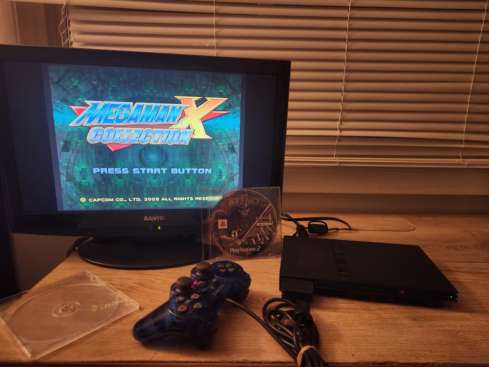 PlayStation 2 Slim, Ready To Play, W/ Accessories, MegaMan X Collection, Maximo