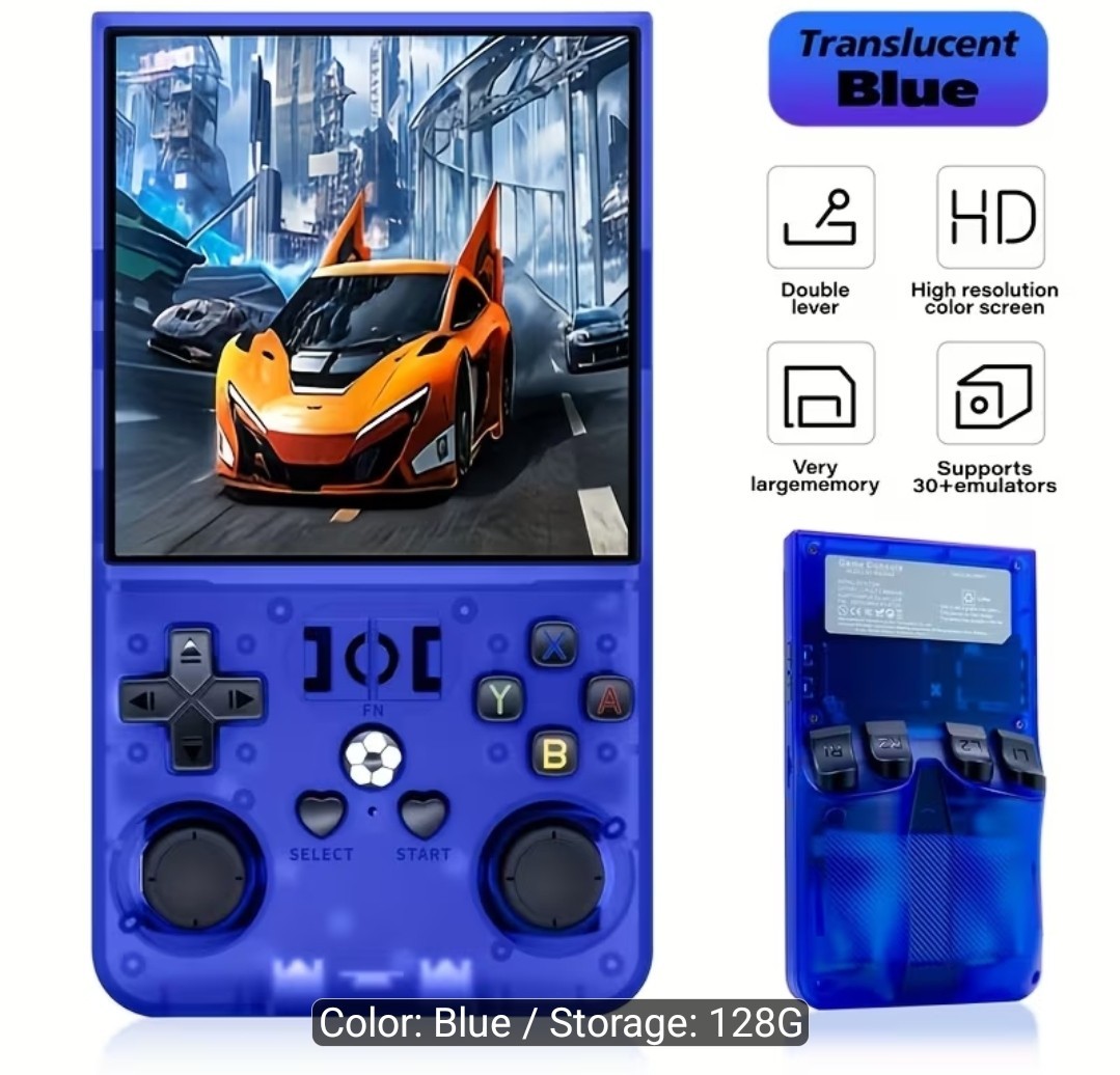 R36 MAX 4″ Handheld Game Console 4000mAh Battery 40 Simulators 64G/128G