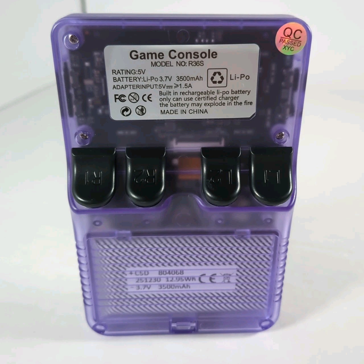 R36S Retro Handheld Video Game Console 64G 20000 Games 3.5 Inch Screen, Purple