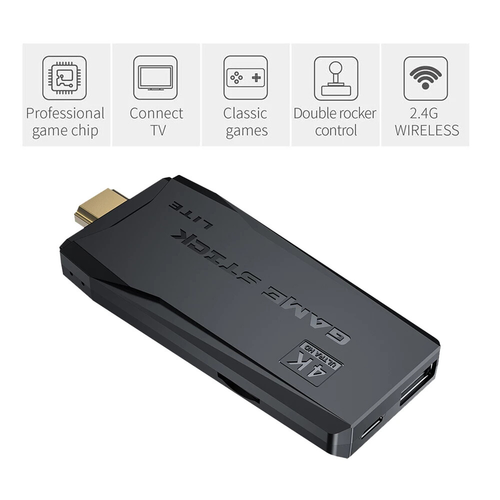 2.4G 4K Wireless HD TV Video Game Console 10000+Built-in Games+ 2 Gamepad USA