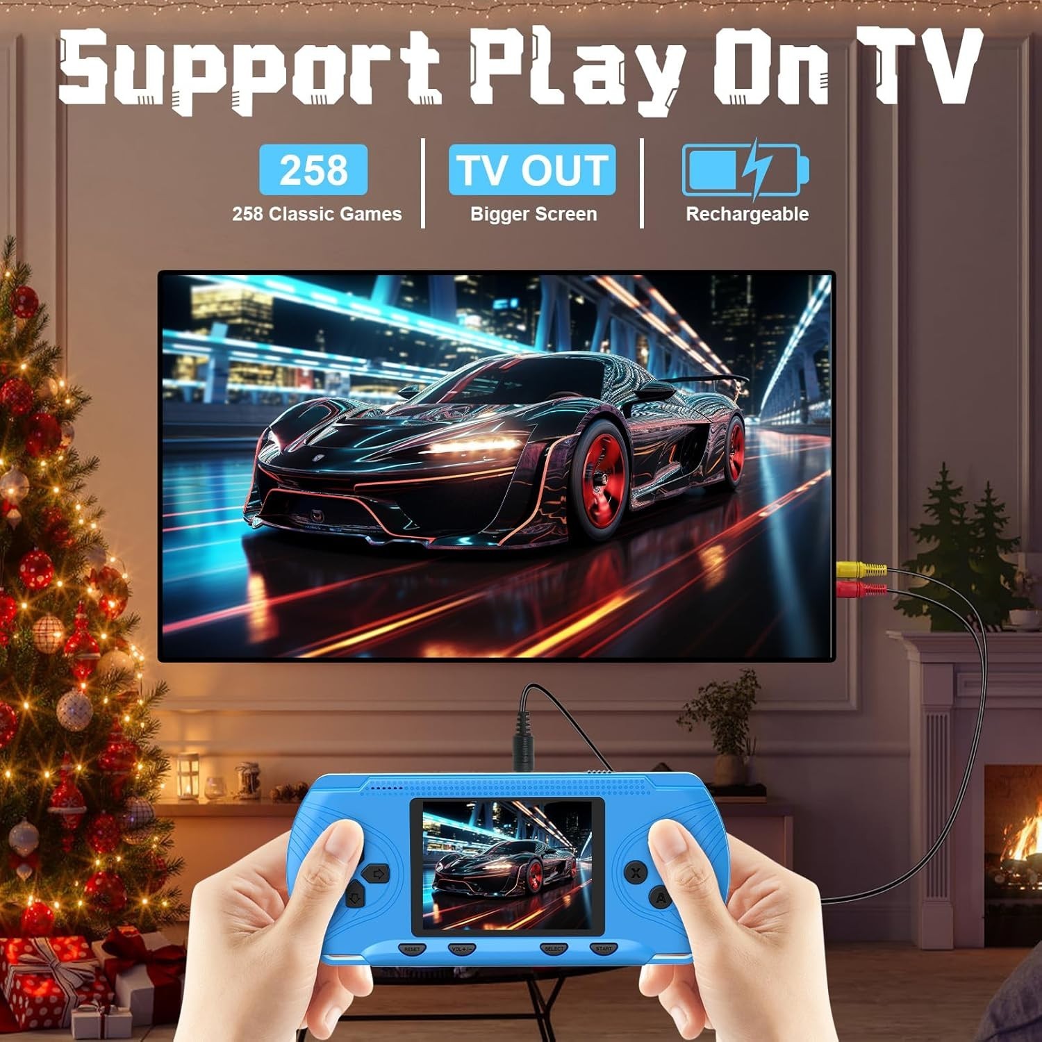 Handheld Retro Gaming Console for Kids & Adults – 3.0” LCD Screen Plug & Play
