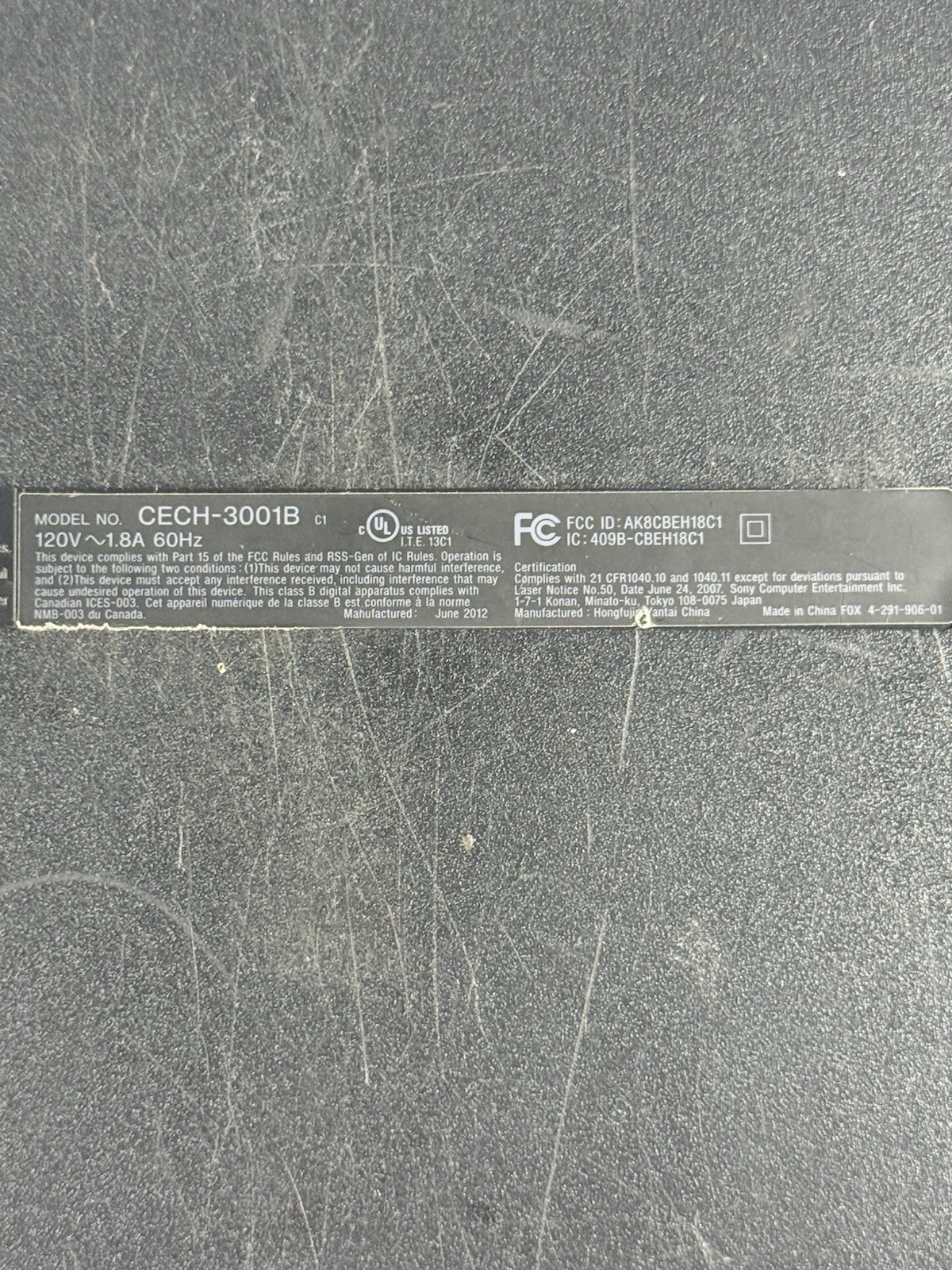 Sony PlayStation 3 PS3 Slim – Console Only CECH-3001B – Parts/Repair No Display