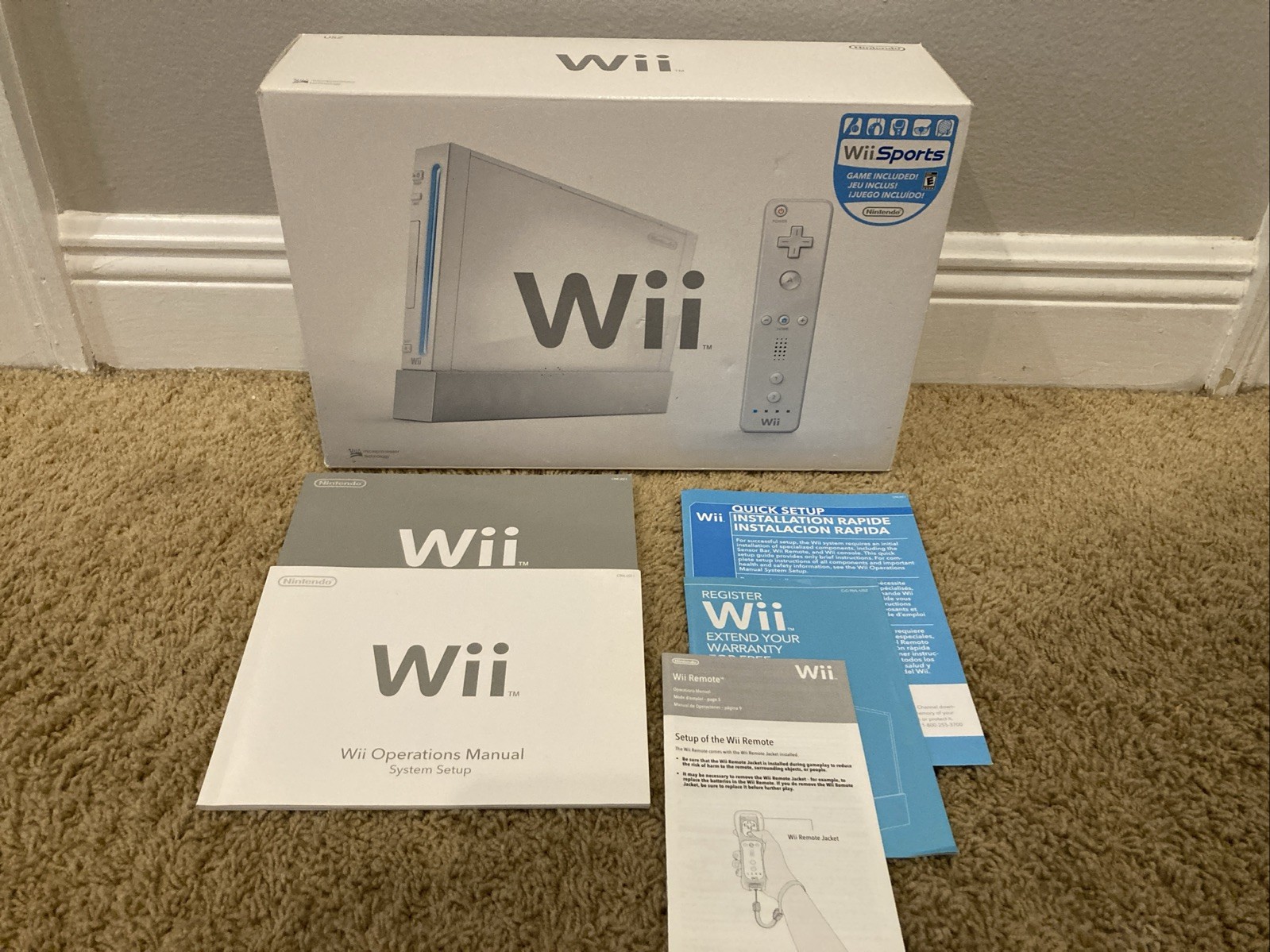 Nintendo Wii Console Box ONLY w/ Inserts Wii Sports Bundle Empty Box – OEM