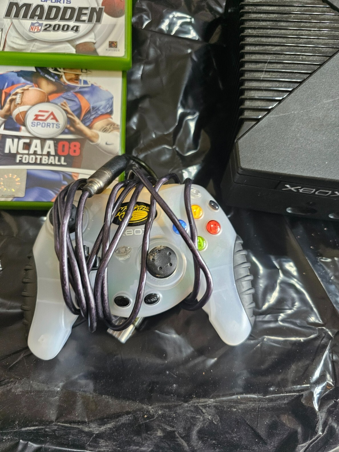 Microsoft Black Video Game Console (Works) with 7 games and 3 controllers
