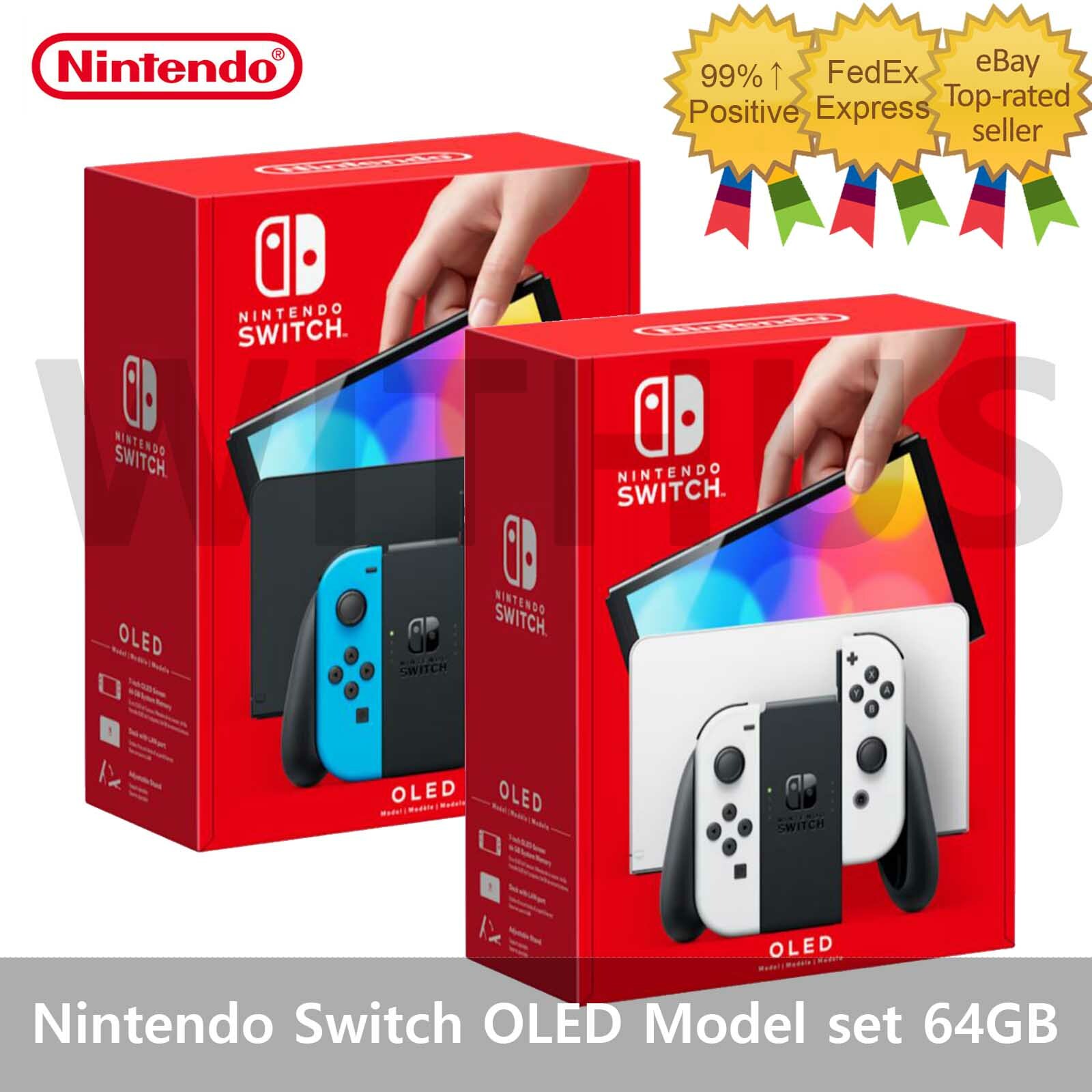Nintendo Switch OLED Model HEG-001 Handheld Console 64GB – White / Neon Blue,red