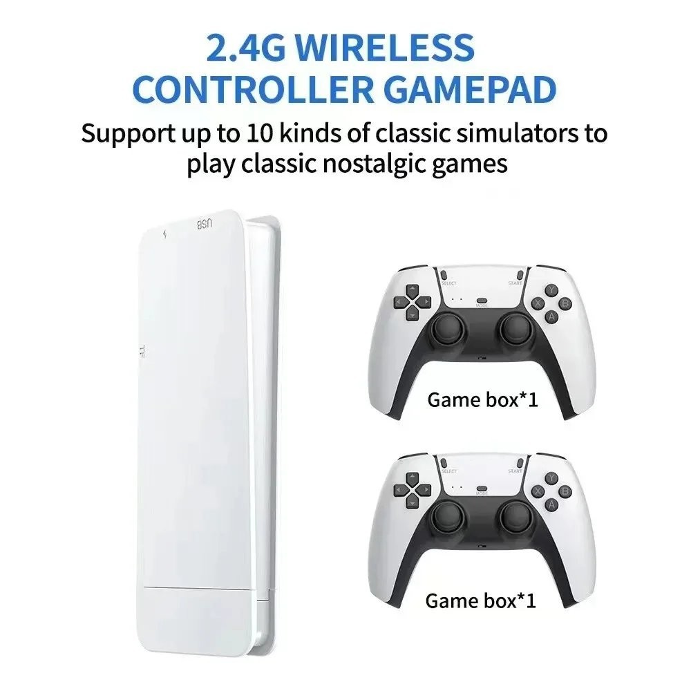 Wireless Retro TV Game Stick Console HDMI Dual Gamepads Plug & Play 64GB 128GB