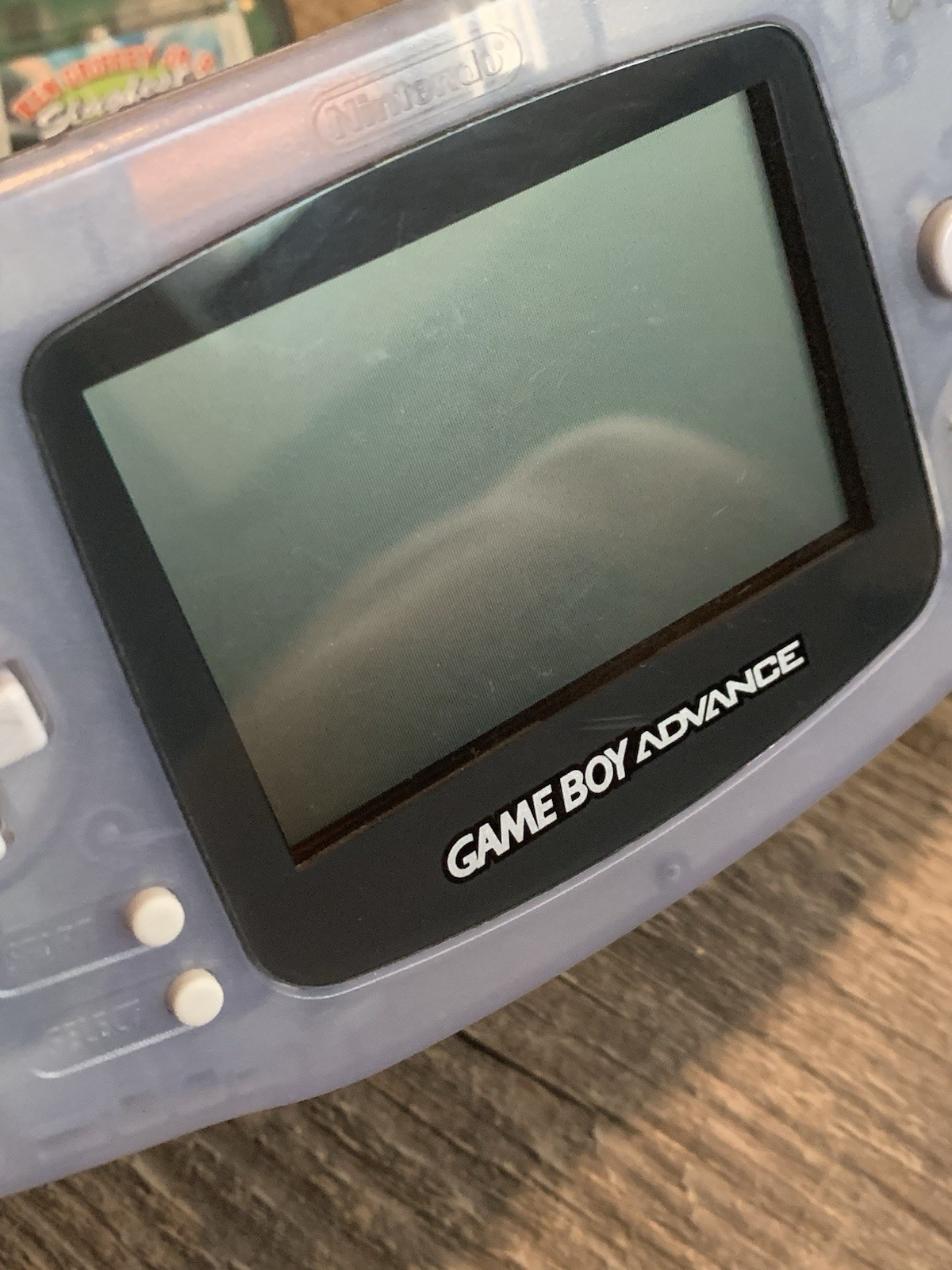 NICE Nintendo Game Boy Advance Clear Glacier AGB-001 Console + Games & Batteries