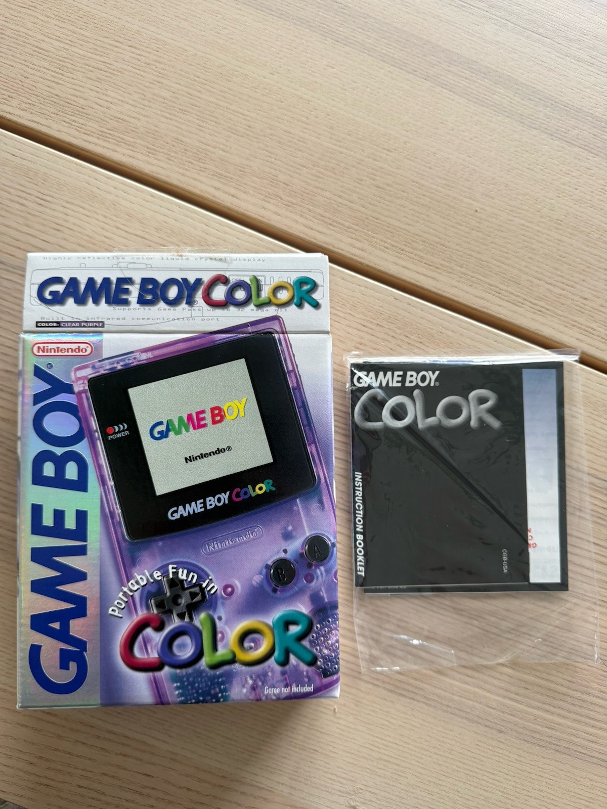 Nintendo Gameboy Color Atomic Purple CIB PRISTINE – LOT – Tested & Working!