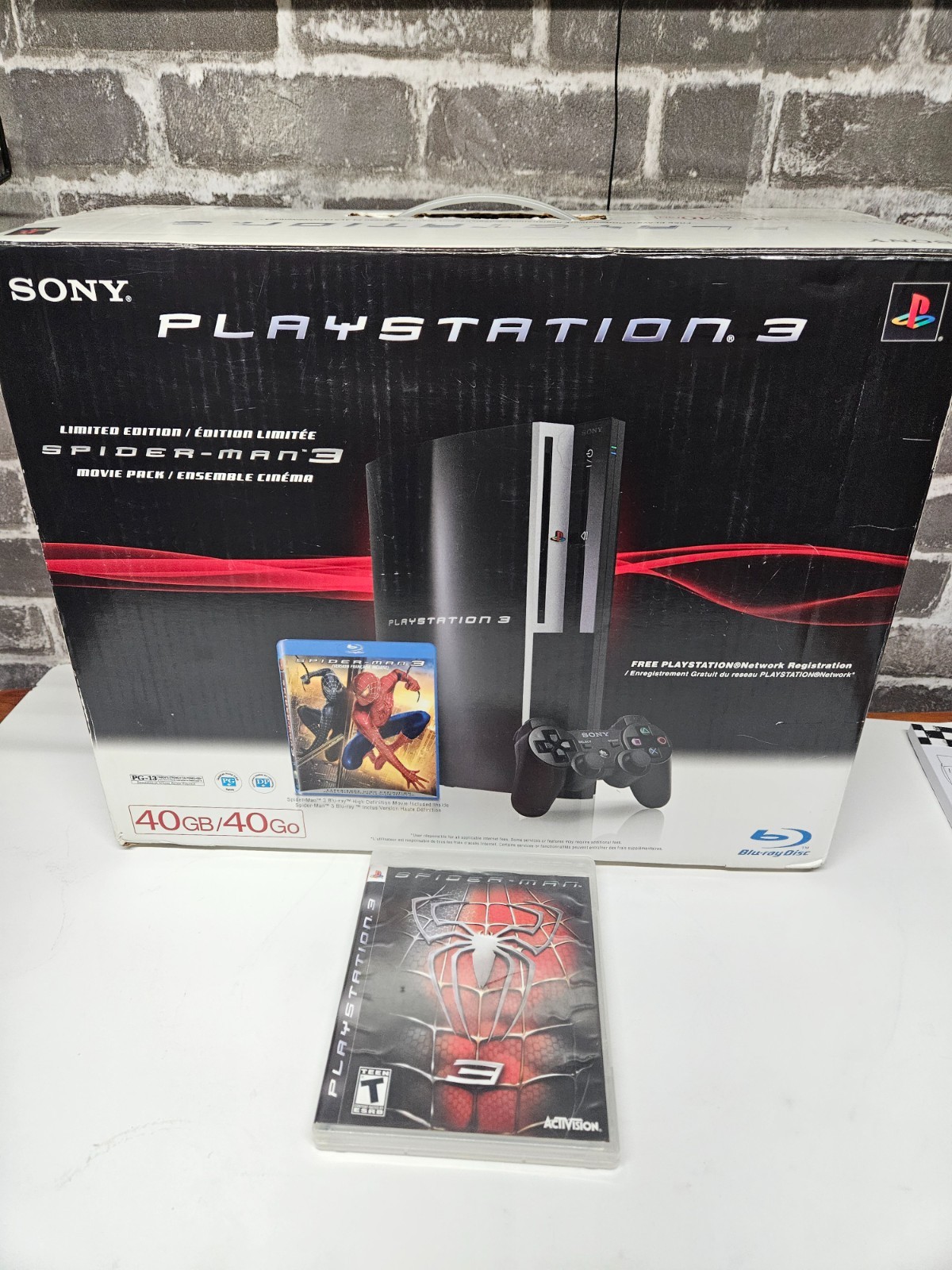 Sony PlayStation 3 40GB Spider-Man 3 Limited Edition CECHG01 CIB + Games