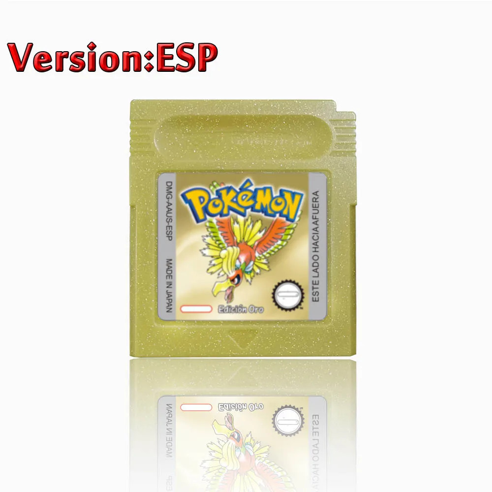 Low-Power Consumption 5 Languages Version Pokemon GBC Game Red/Crystal/Blue/Yell