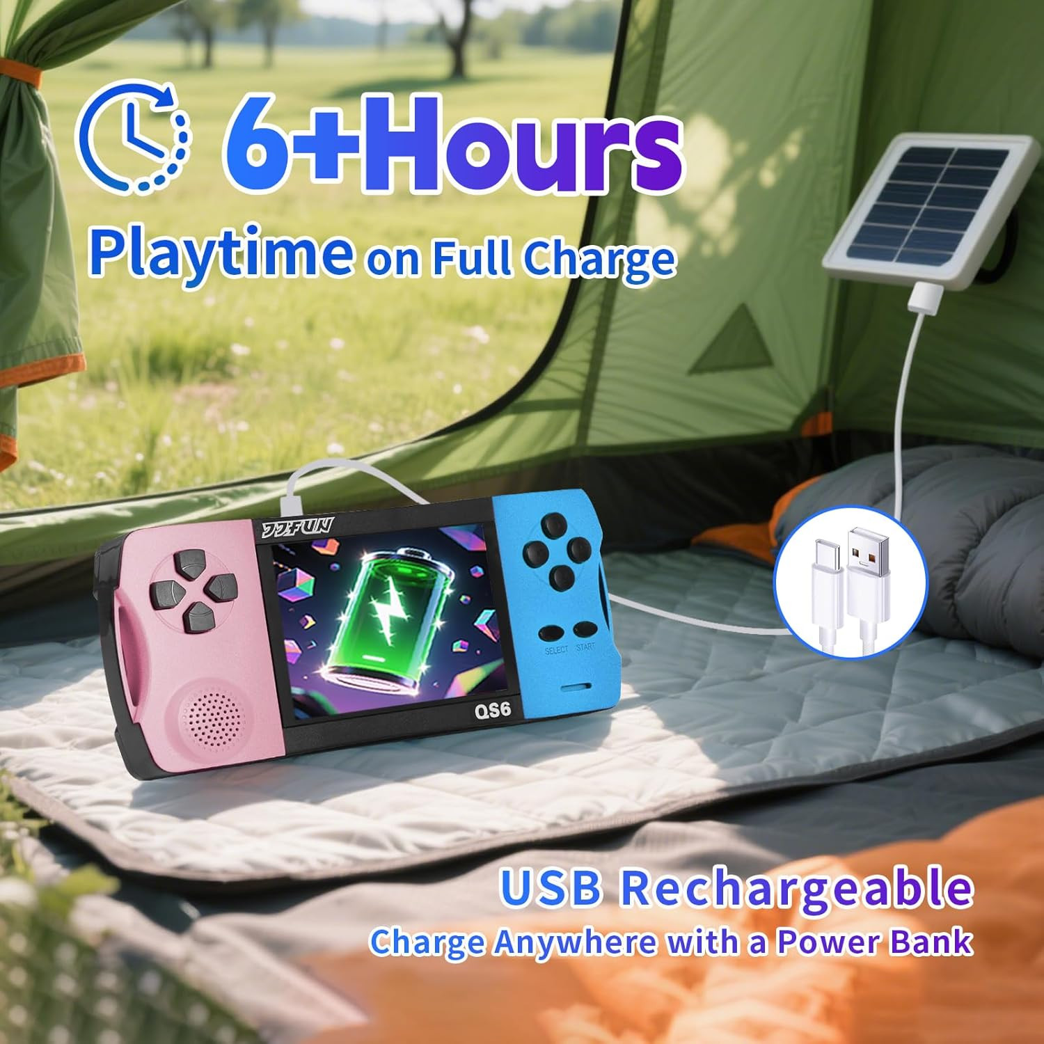 Handheld Game Console for Girls, 216 Retro Games Built-In, 3.5” HD IPS Screen,