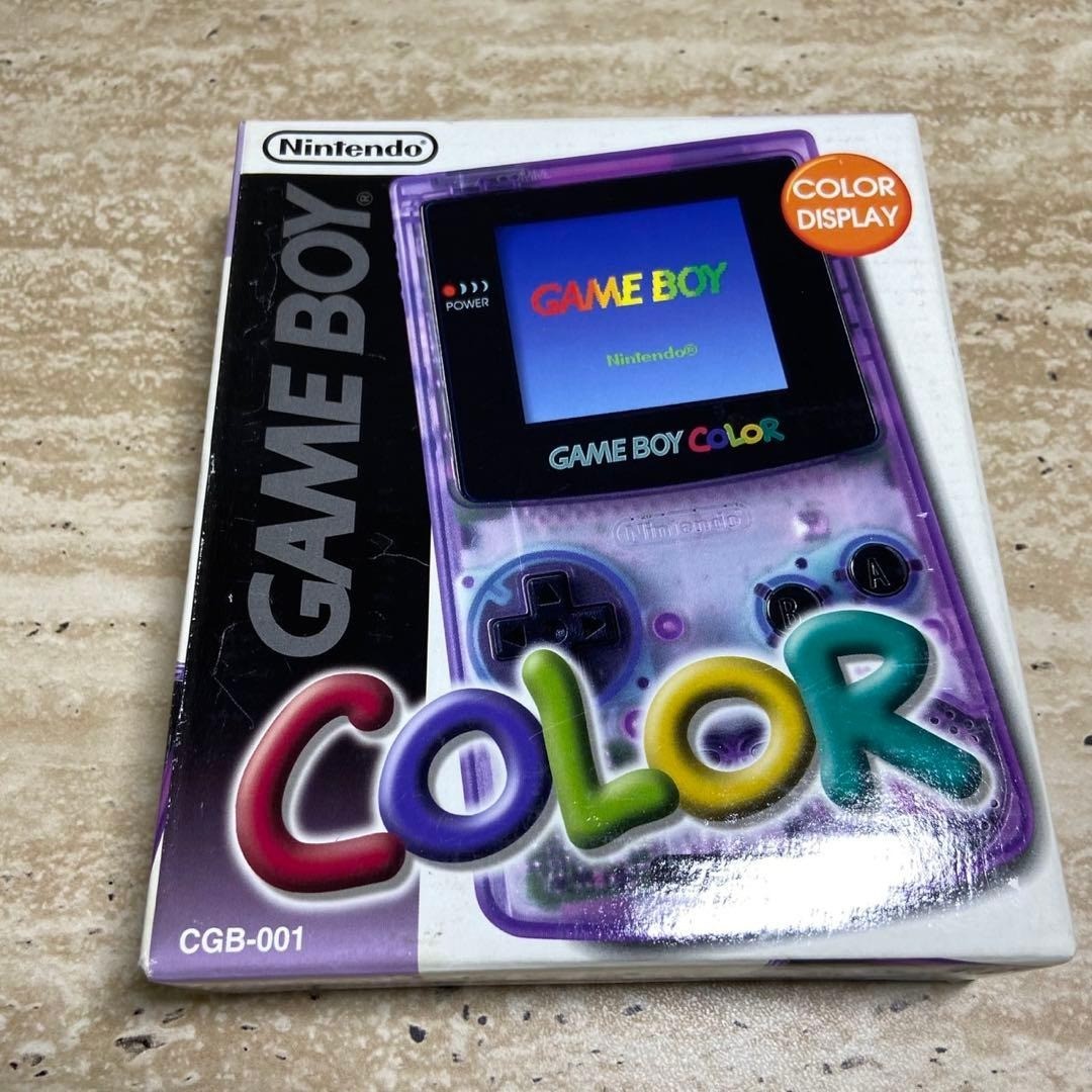 Nintendo Game Boy Color Clear Purple CGB-001 Complete in Box Near Mint 7017