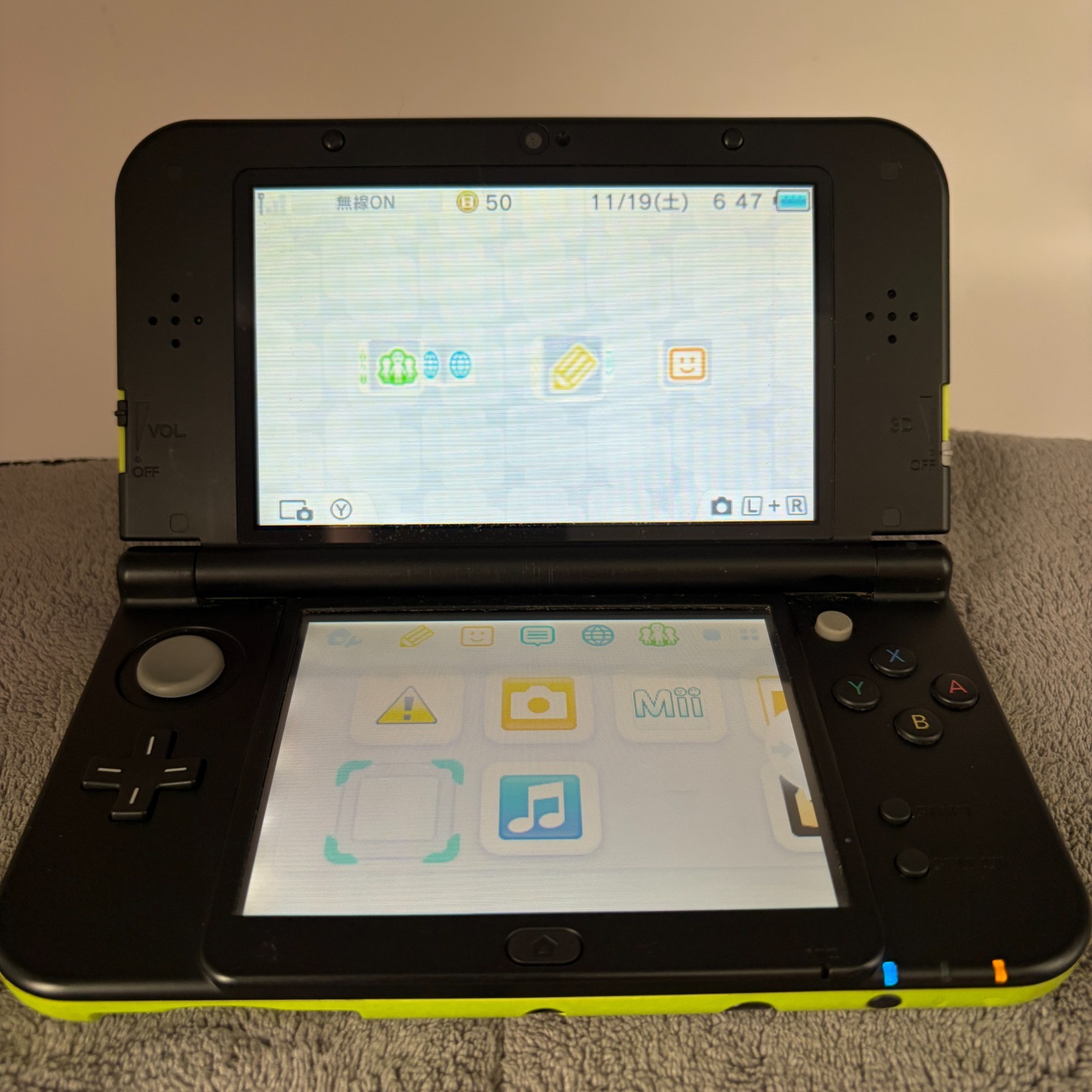【Excellent5】NEW Nintendo 3DS LL XL Lime black Monster Hunter Game Console