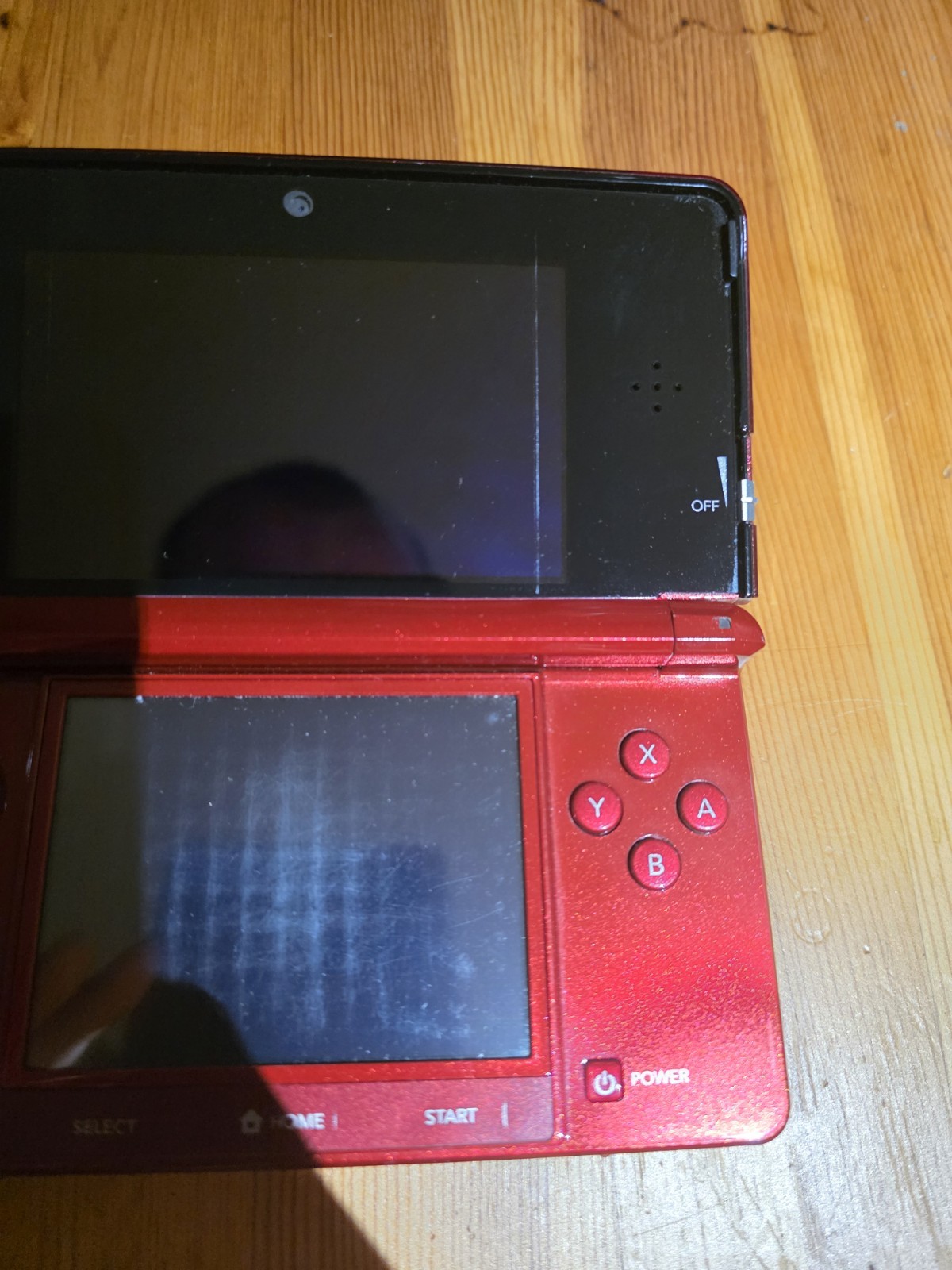 Nintendo 3DS Flame Red Handheld Console System CTR-001 *Read*