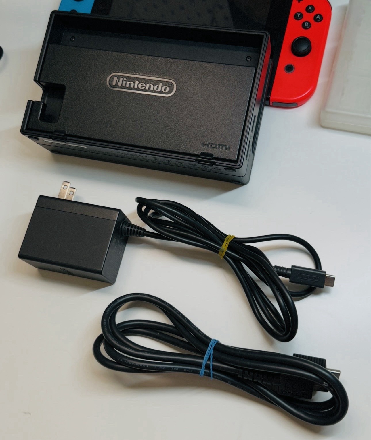 Nintendo Switch V1 Game Console HAC-001 Red/Blue Joy cons Tested Read 1401