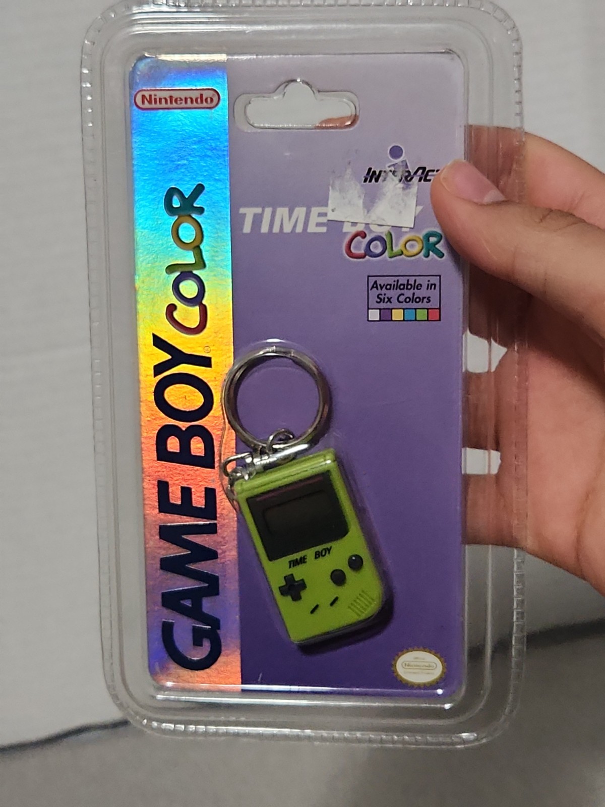 Nintendo Game Boy Color Interact Time Boy Mini Console Keychain Clock Hot Green☆