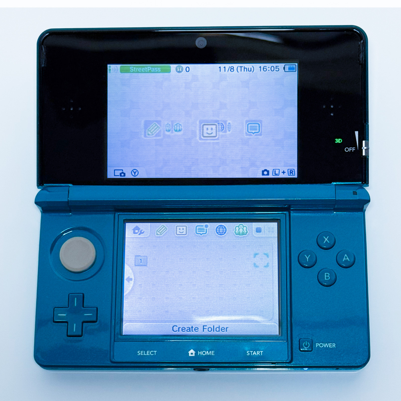 Nintendo 3DS 128GB Set – Aqua Blue (With Accessory Bundle) USA Seller