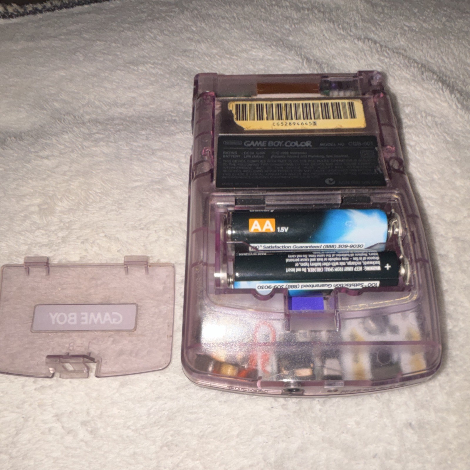 Nintendo Game Boy Color CGB-001 Transparent Purple/Clear Handheld