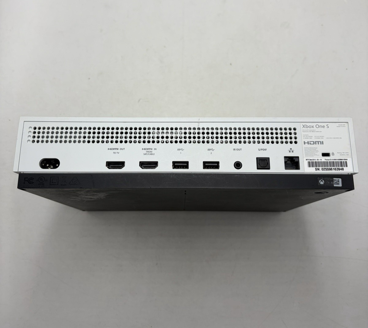 Xbox One S White Console System NO VIDEO Bad HDMI For Parts Not Working