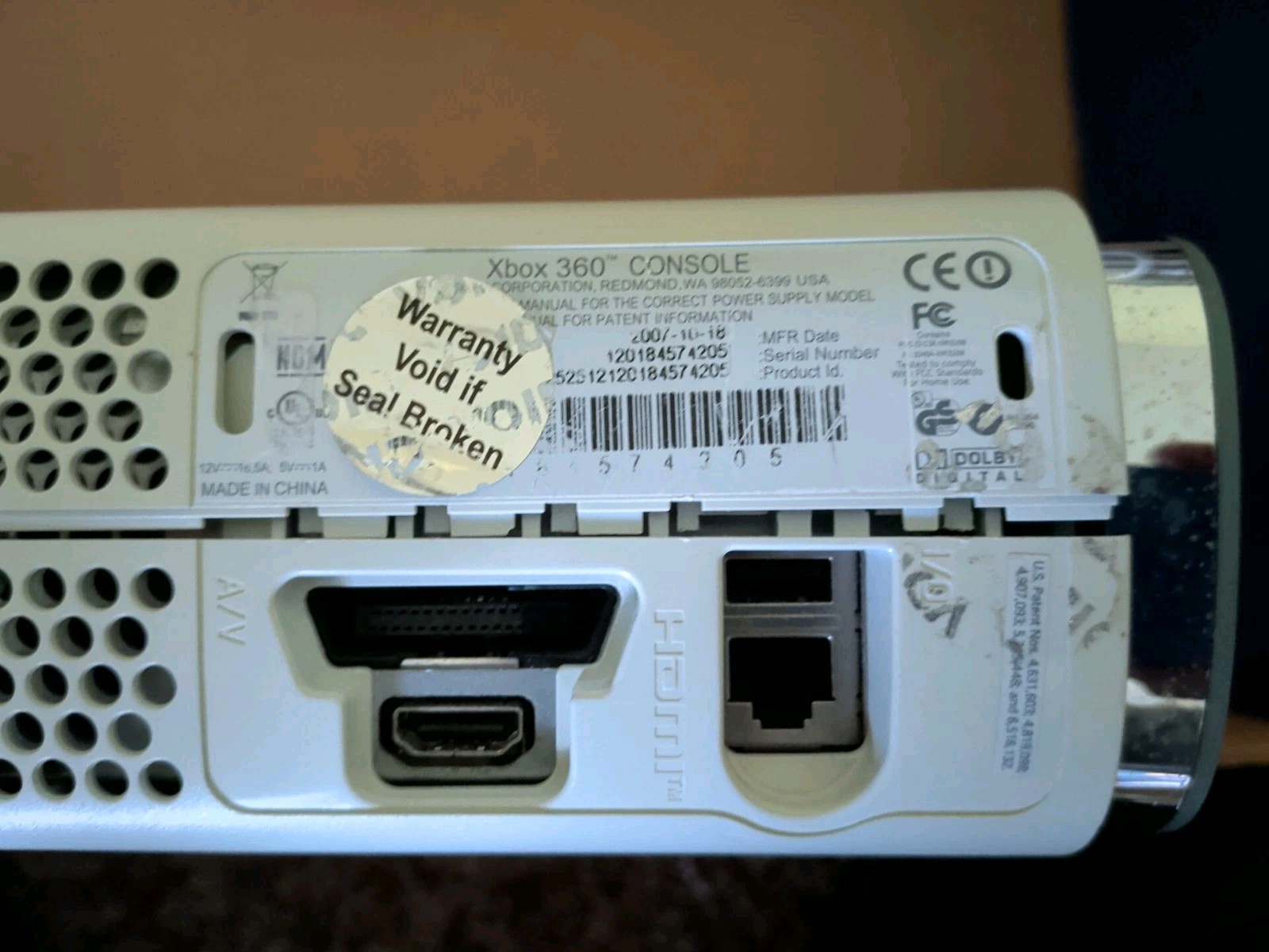 Microsoft Xbox 360 Core White System Console Only For Parts Or Repairs Untested