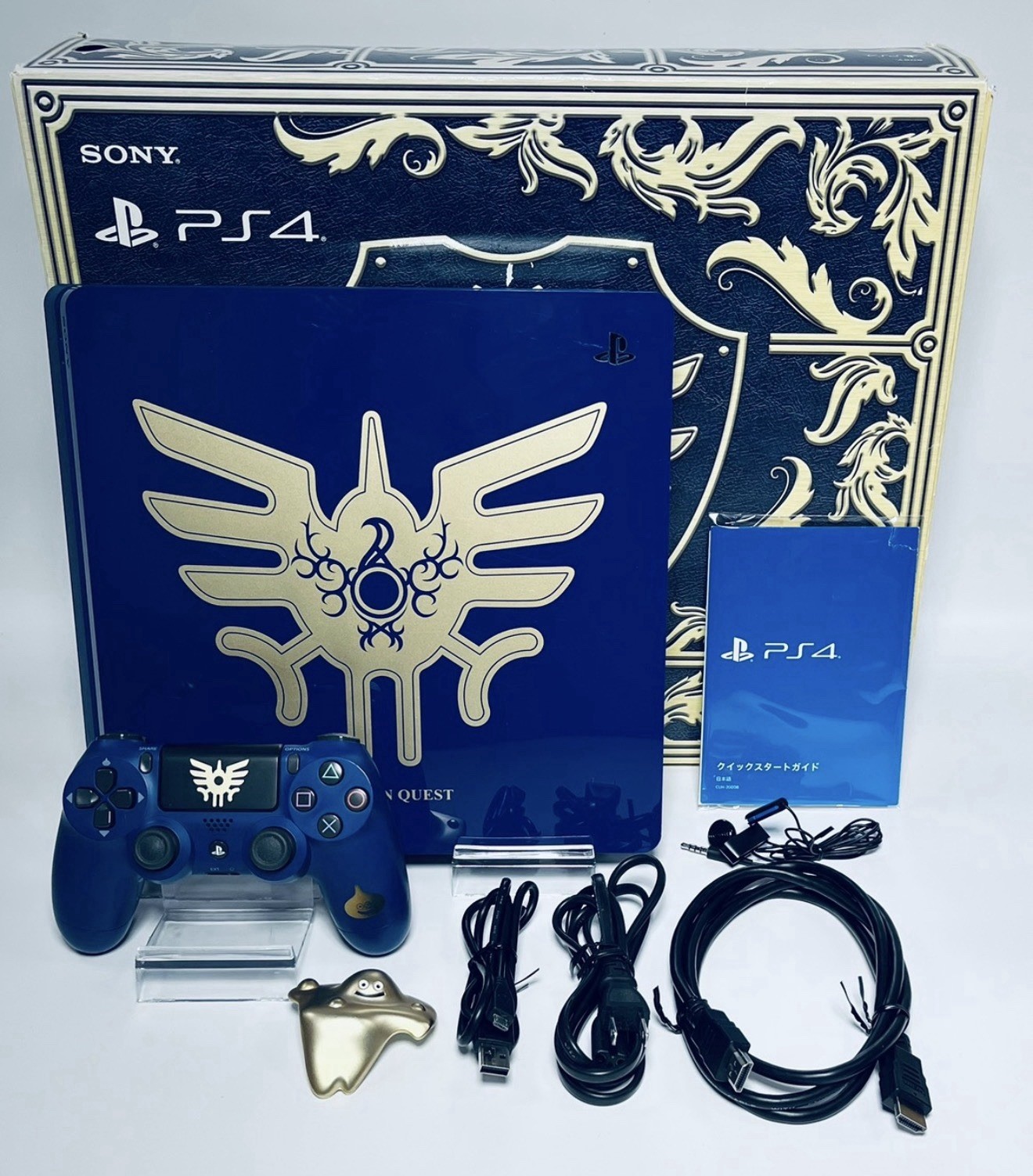 🎮 Sony PS4 Dragon Quest Loto Edition Console Full Set Blue Gold Slime Japan