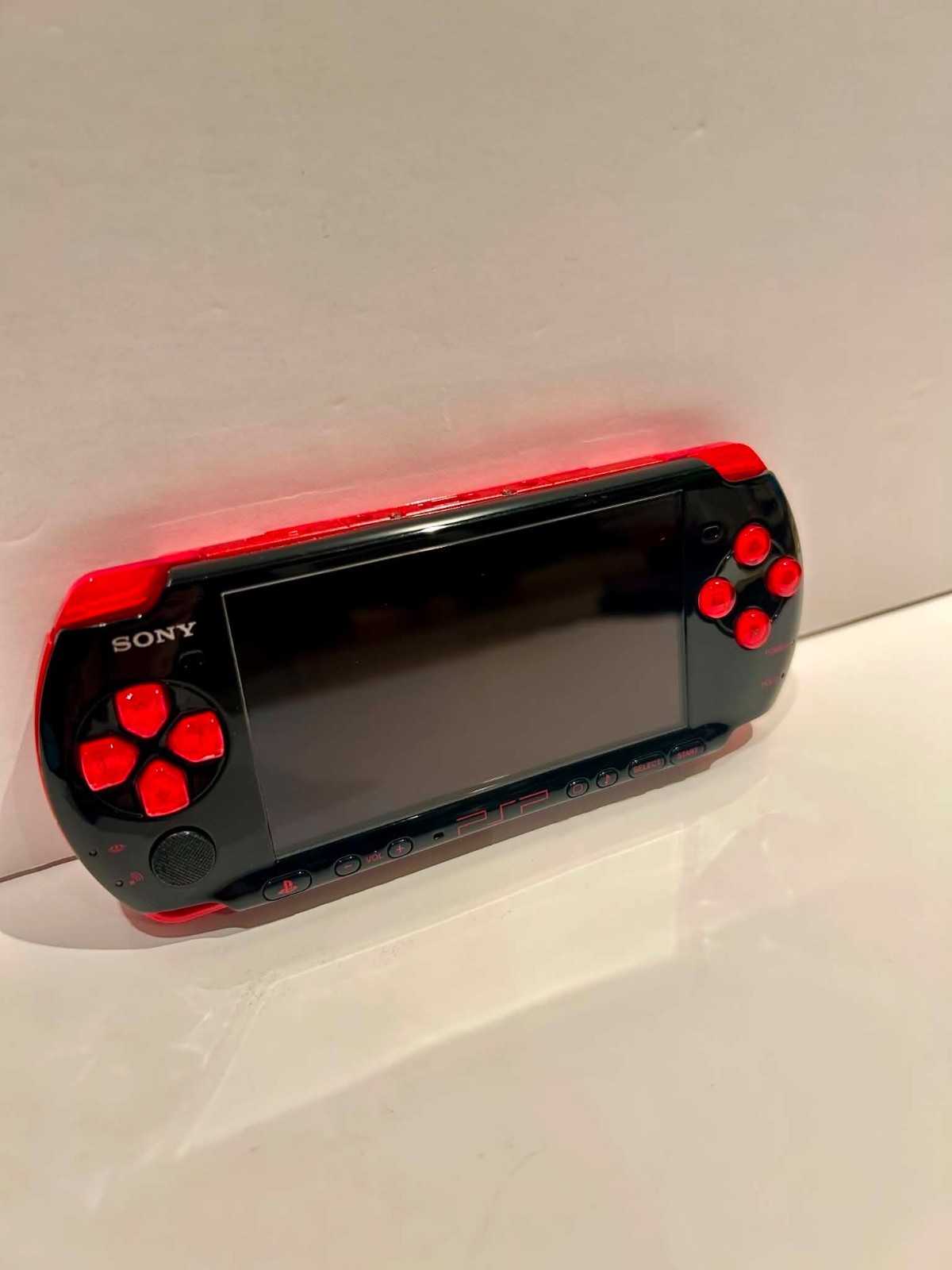 PSP 3000 (3001) God of War Limited Edition Black & Red Tested Working No Charger