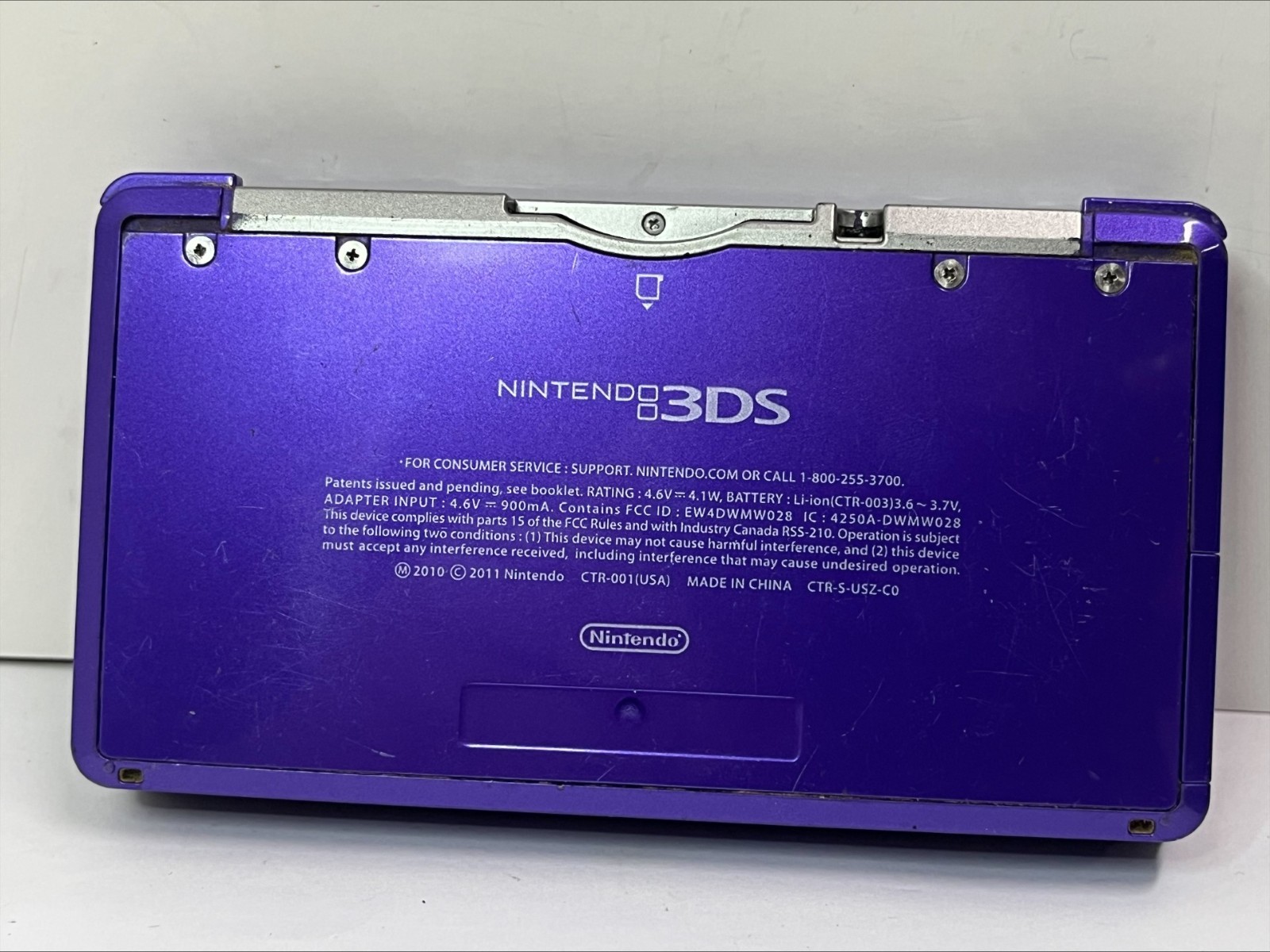 FOR PARTS! Nintendo 3DS – Purple – Various issues! Please read! (B387)