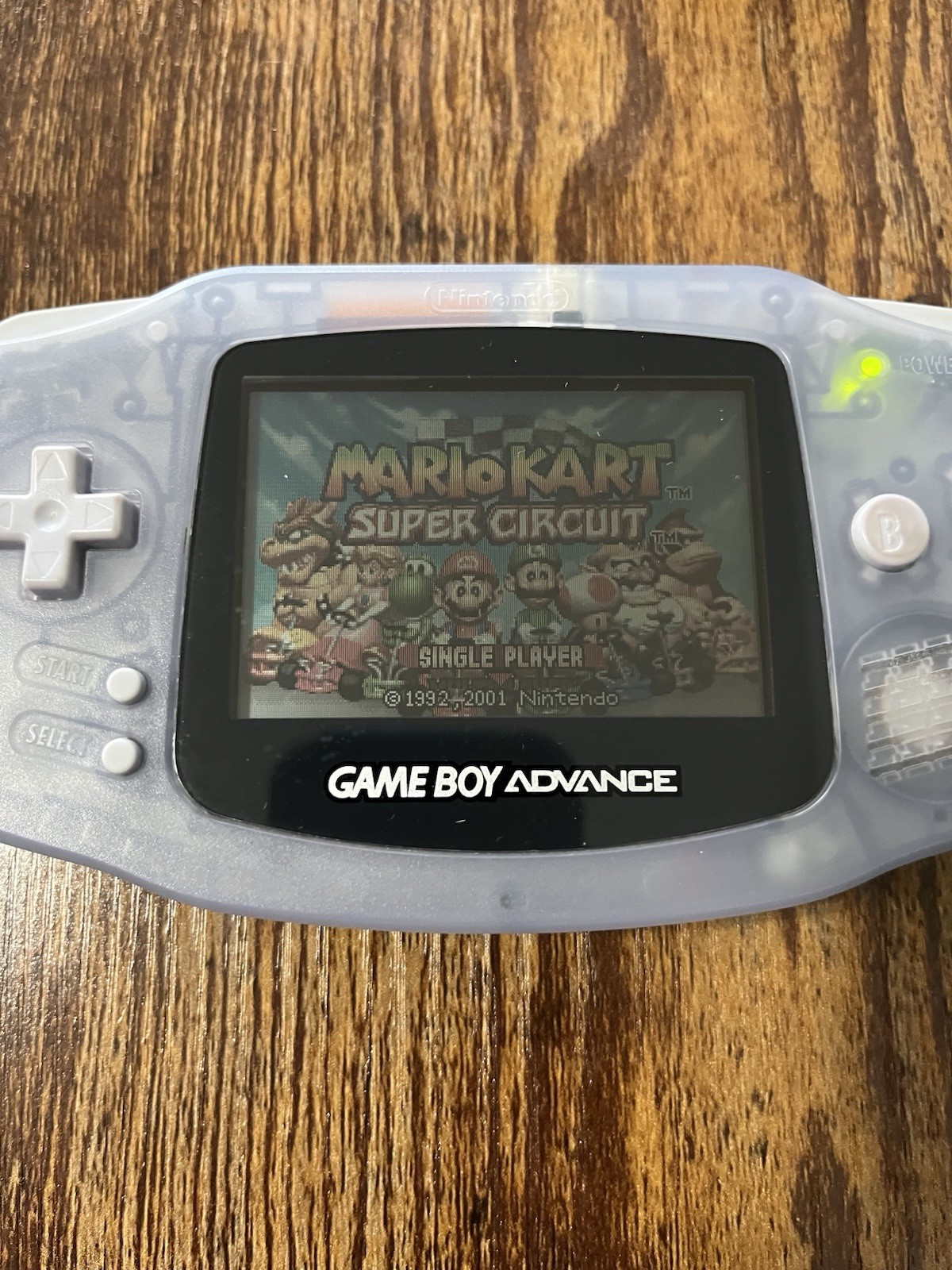 Nintendo Game Boy Advance AGB-001 Glacier Console w/ licensed carry case -tested