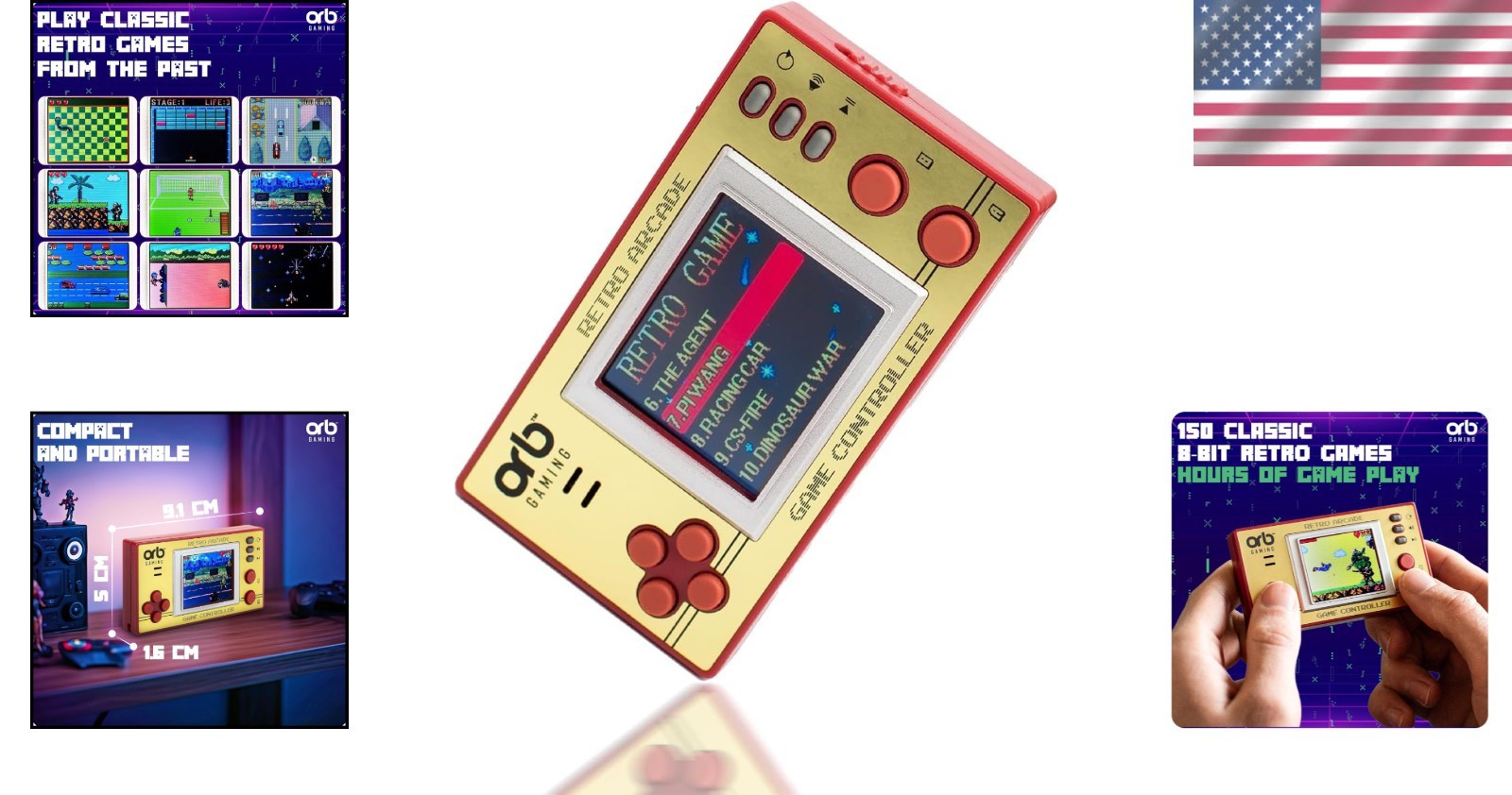 Pixel Go Retro Handheld Console – 150 Classic 8-Bit Games, 1.8″ LCD, Portable…
